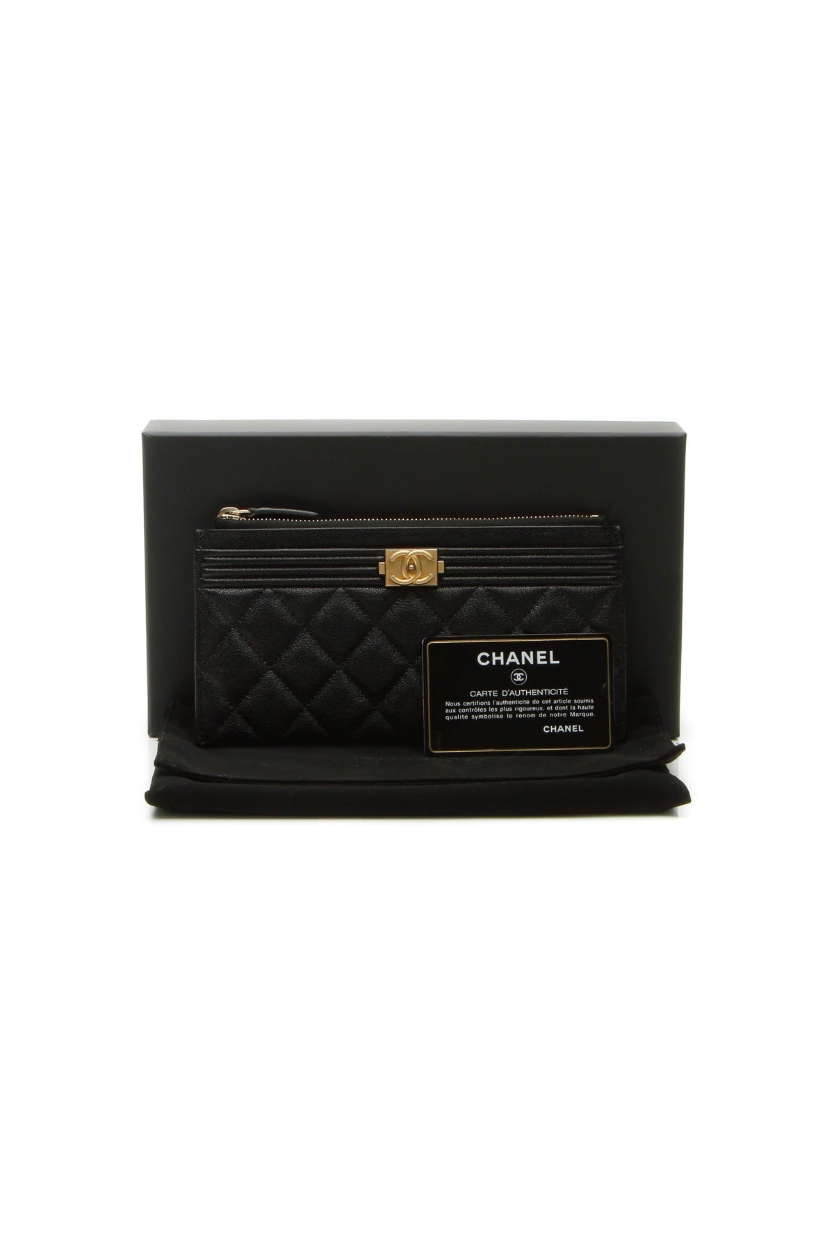 Boy Long Card Pouch - Black Caviar
