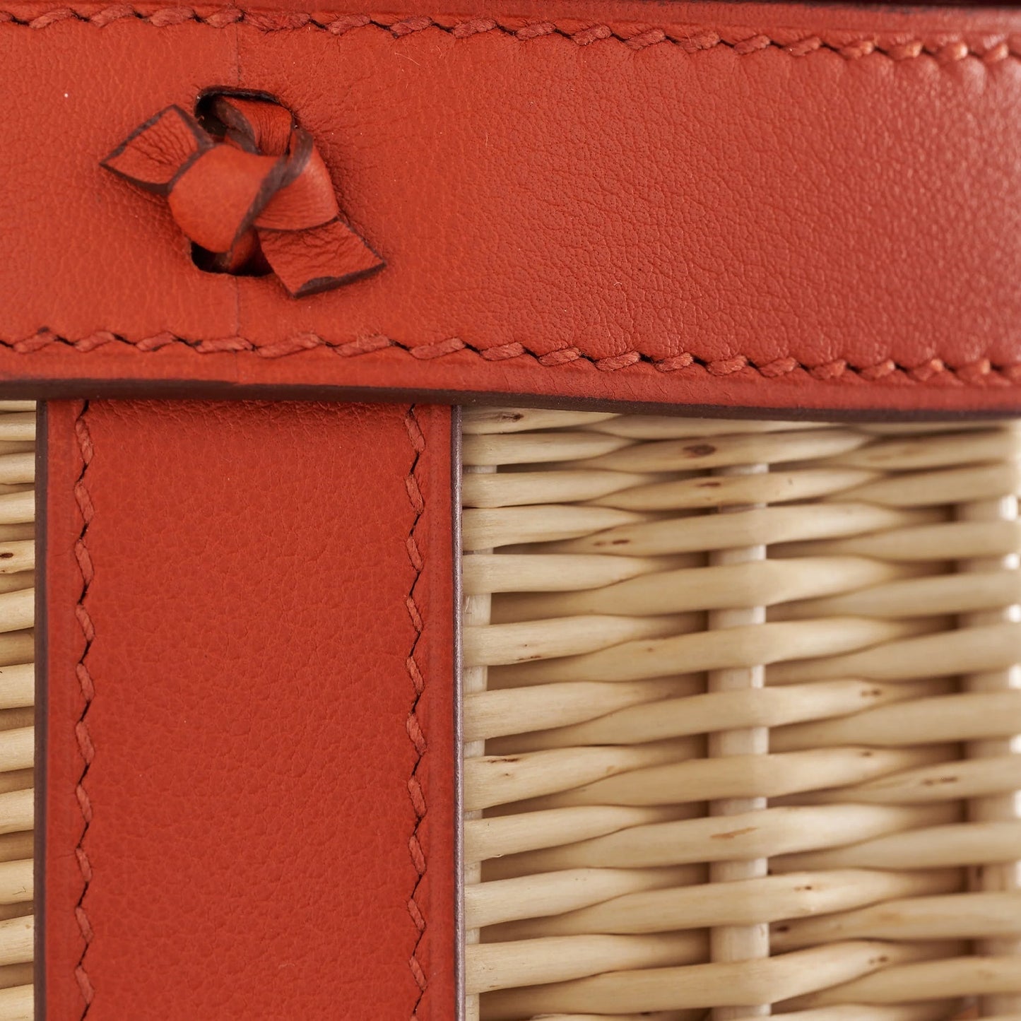 Hermès Farming Picnic Bag Wicker Natural / Terre Battue Palladium Hardware