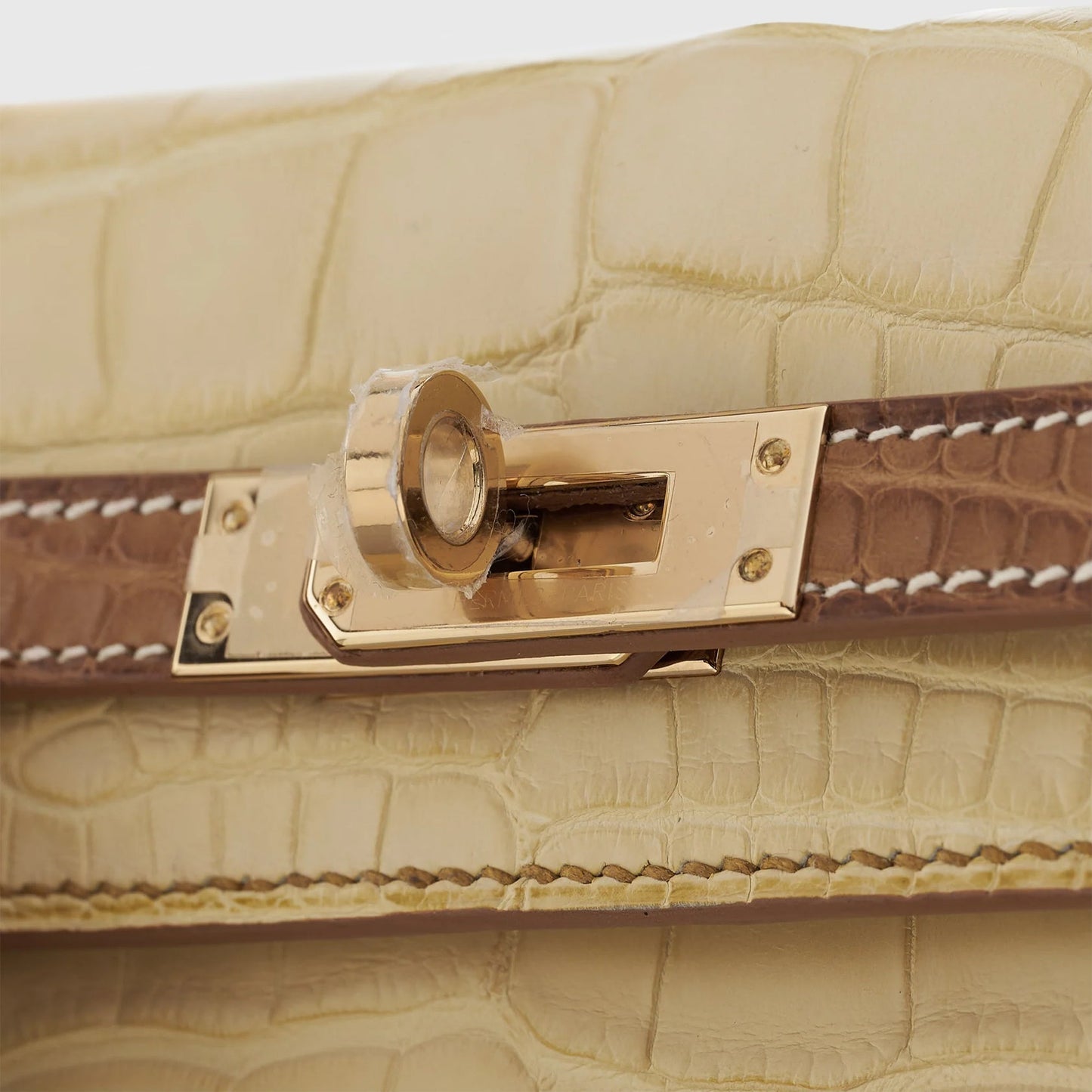 Hermès Kelly 25 Alligator Vanille / Gold Sellier HSS Matte Rose Gold Hardware