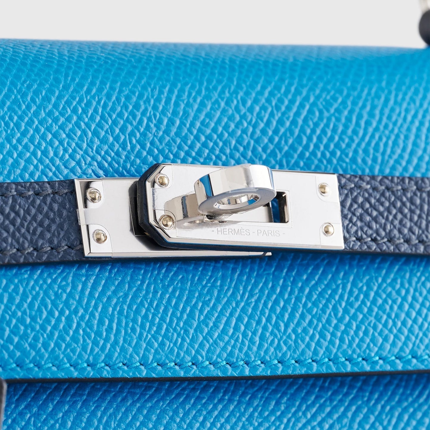 Hermès Kelly 25 Epsom Blue Zanzibar/Blue de Prusse/Black Sellier Palladium Hardware