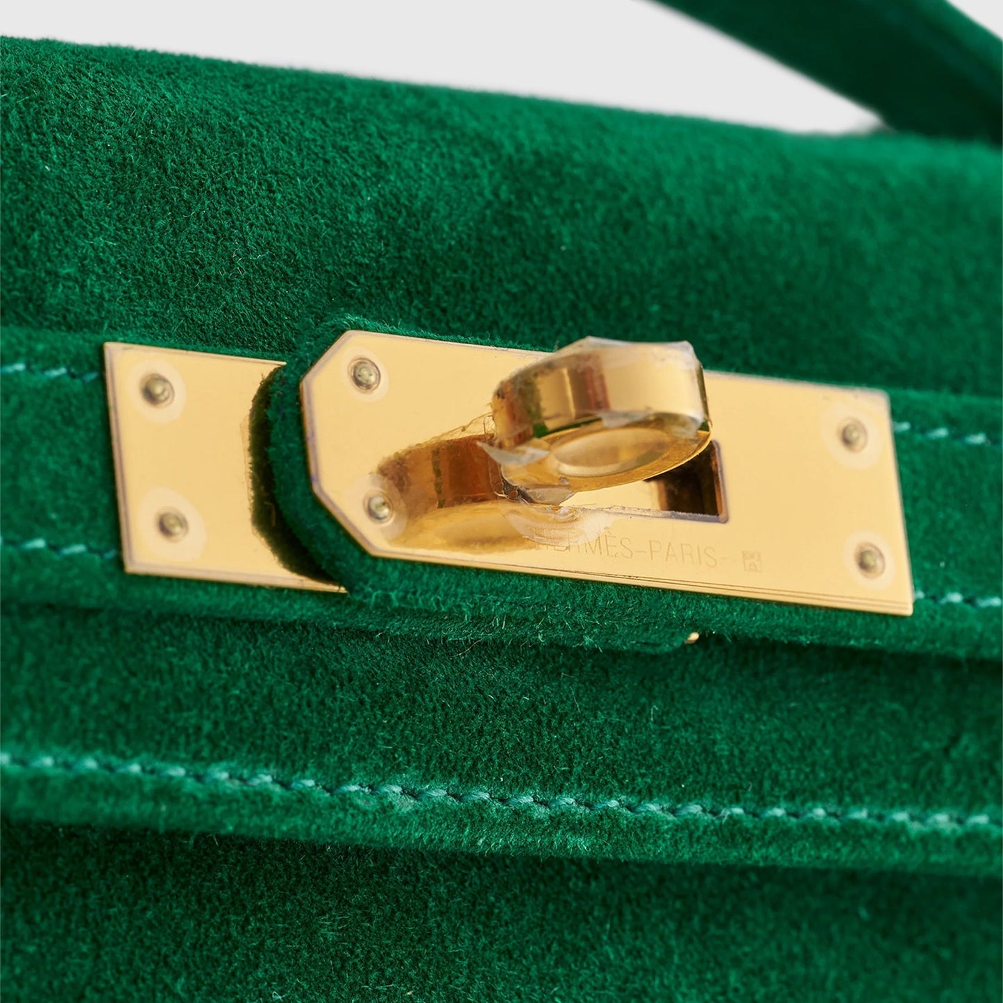 Hermès Kelly Cut Suede Cactus Gold Hardware
