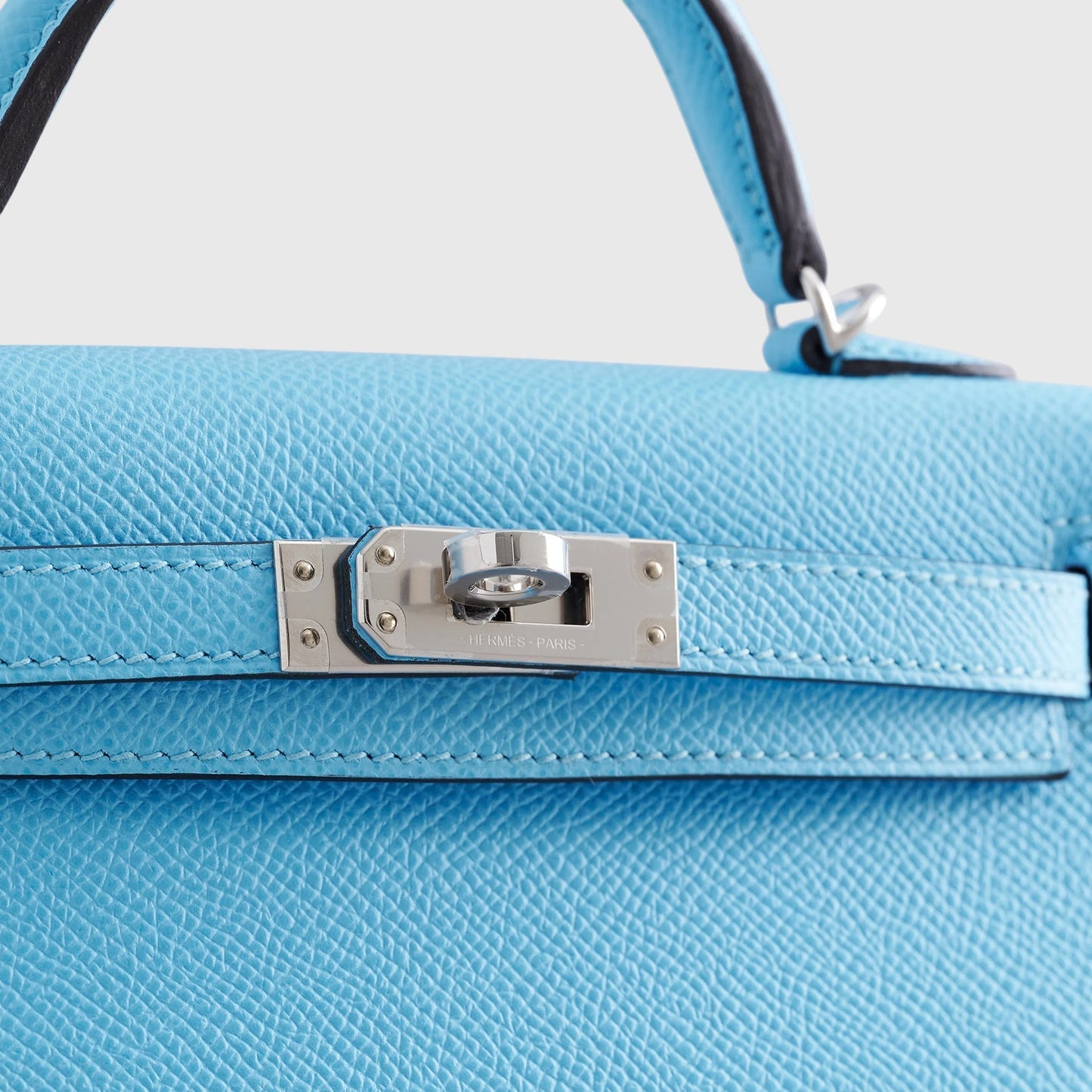 Hermès Kelly Mini Epsom Blue Celeste Sellier Palladium Hardware