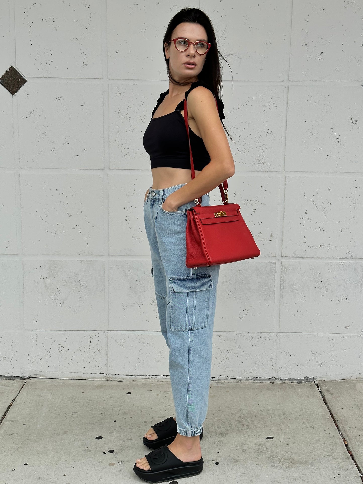 Hermes Kelly 28 Rouge Casaque Togo with Gold Hardware