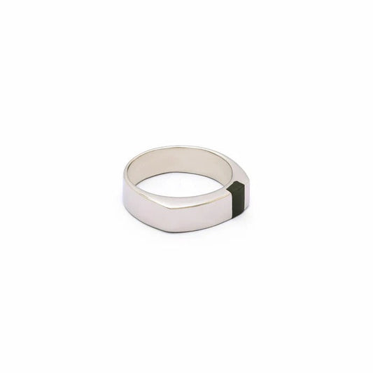Nephrite Jade Silver Ring For Men