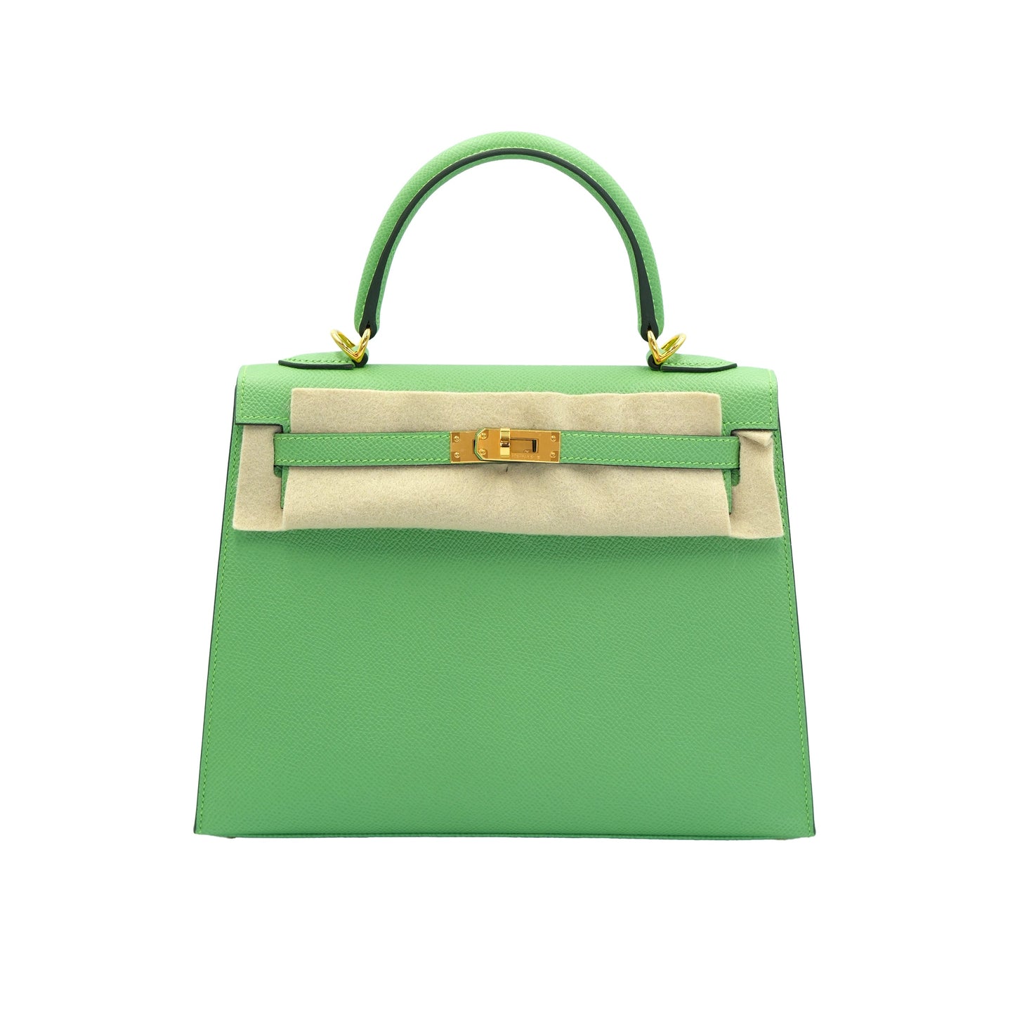 Hermes Kelly 25 Sellier Vert Criquet Epsom with Gold Hardware