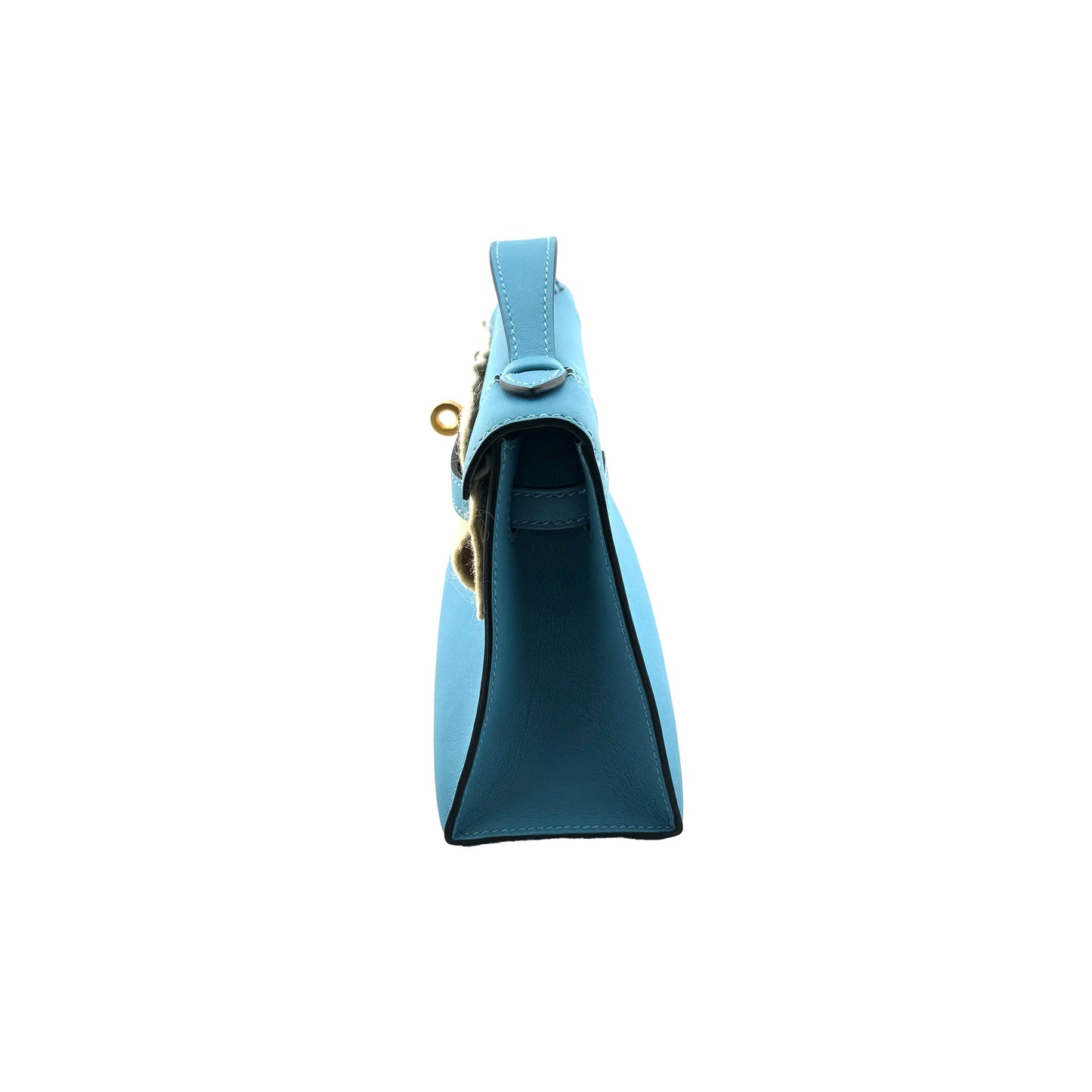 Hermes Kelly Pochette Celeste Swift with Gold Hardware
