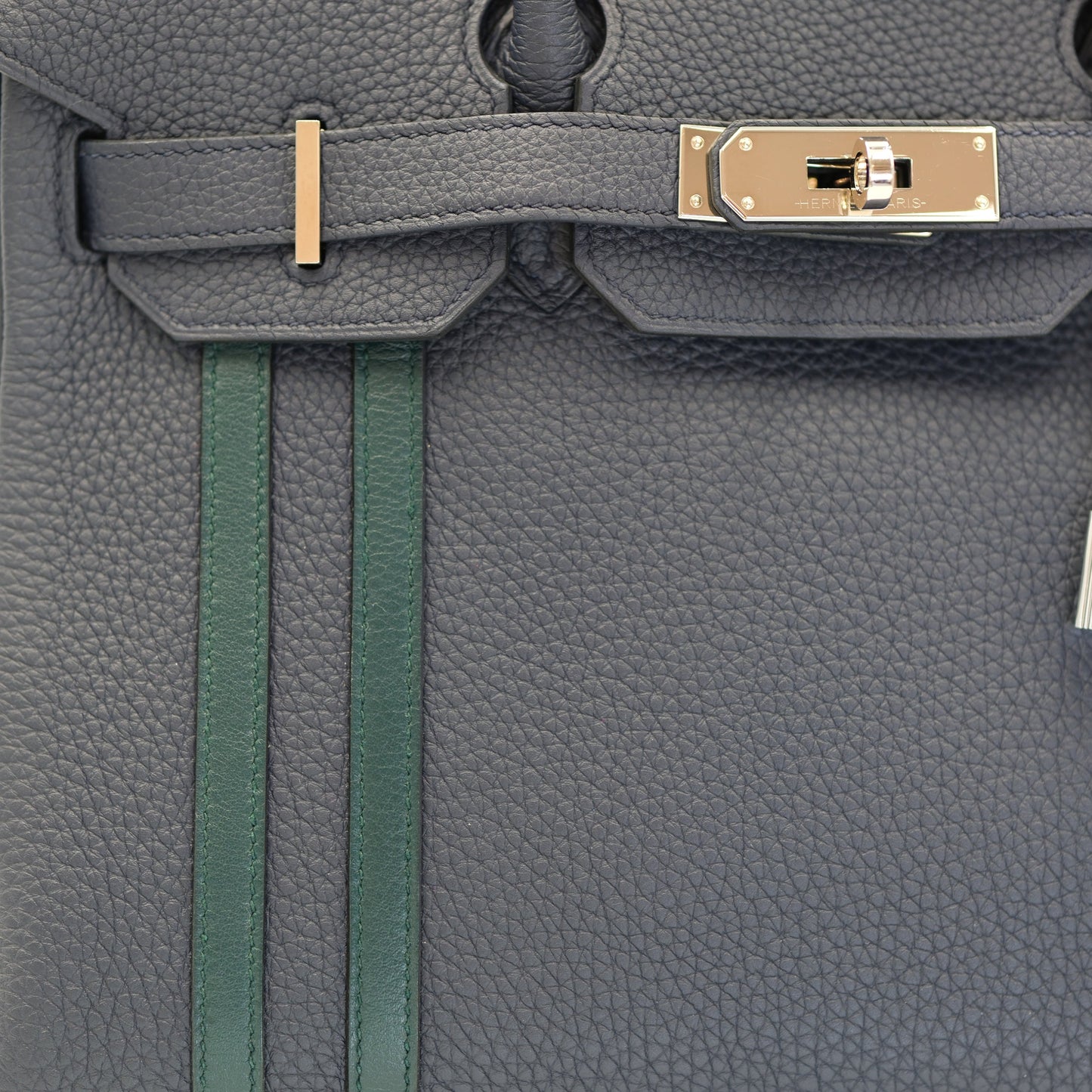 Hermes Birkin Officer 30 Bleu Nuit/ Vert Cypress Togo with Palladium Hardware