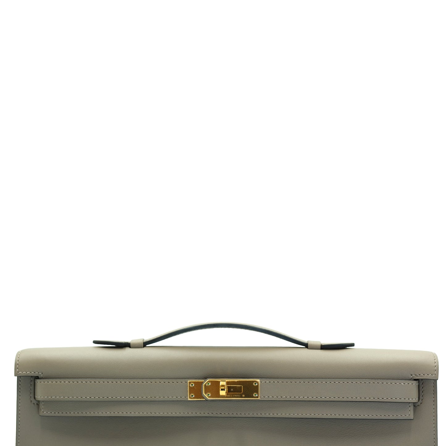 Hermes Kelly Cut Gris Asphalt Swift with Gold Hardware