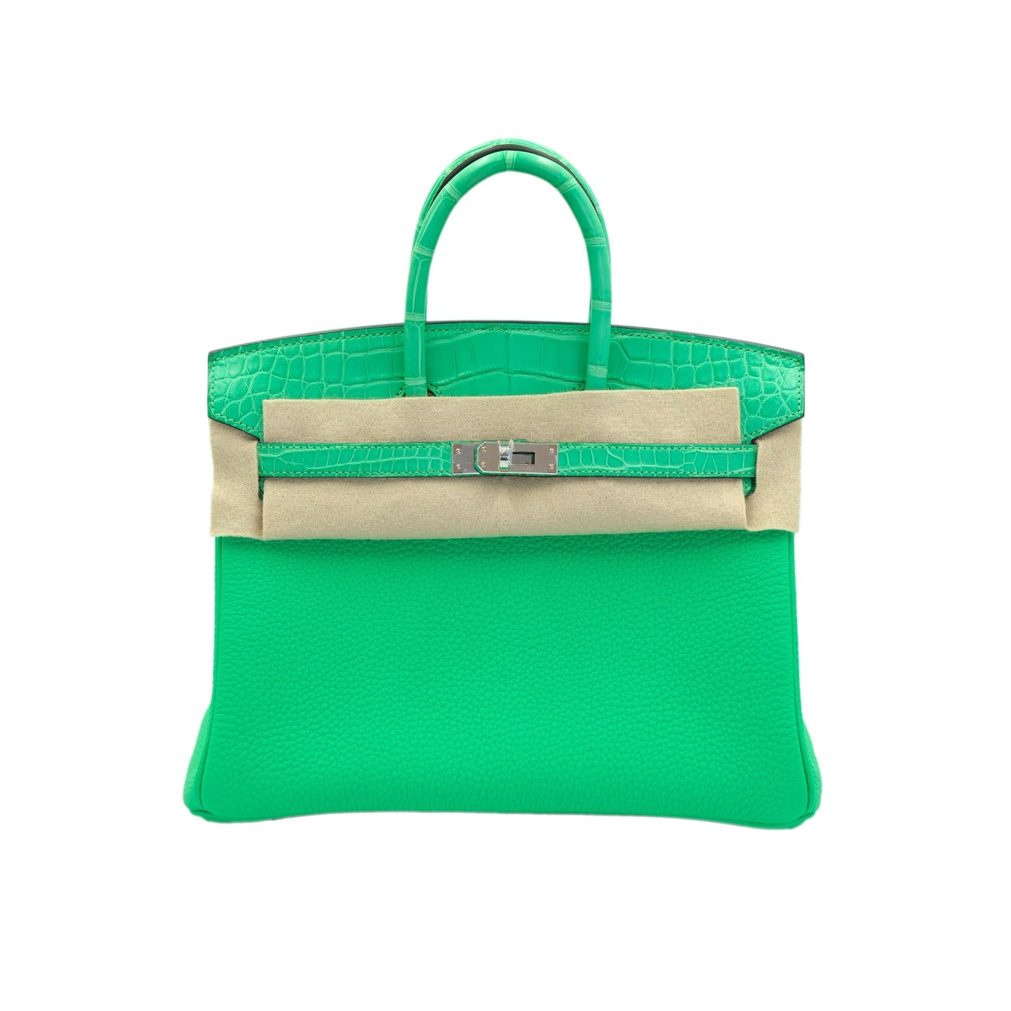 Hermes Birkin 25 Vert Comics Togo and Matte Alligator Touch with Palladium Hardware