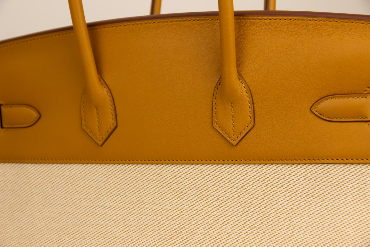 Hermes Birkin 35 'Fray Fray' Desert Sesame with Palladium Hardware