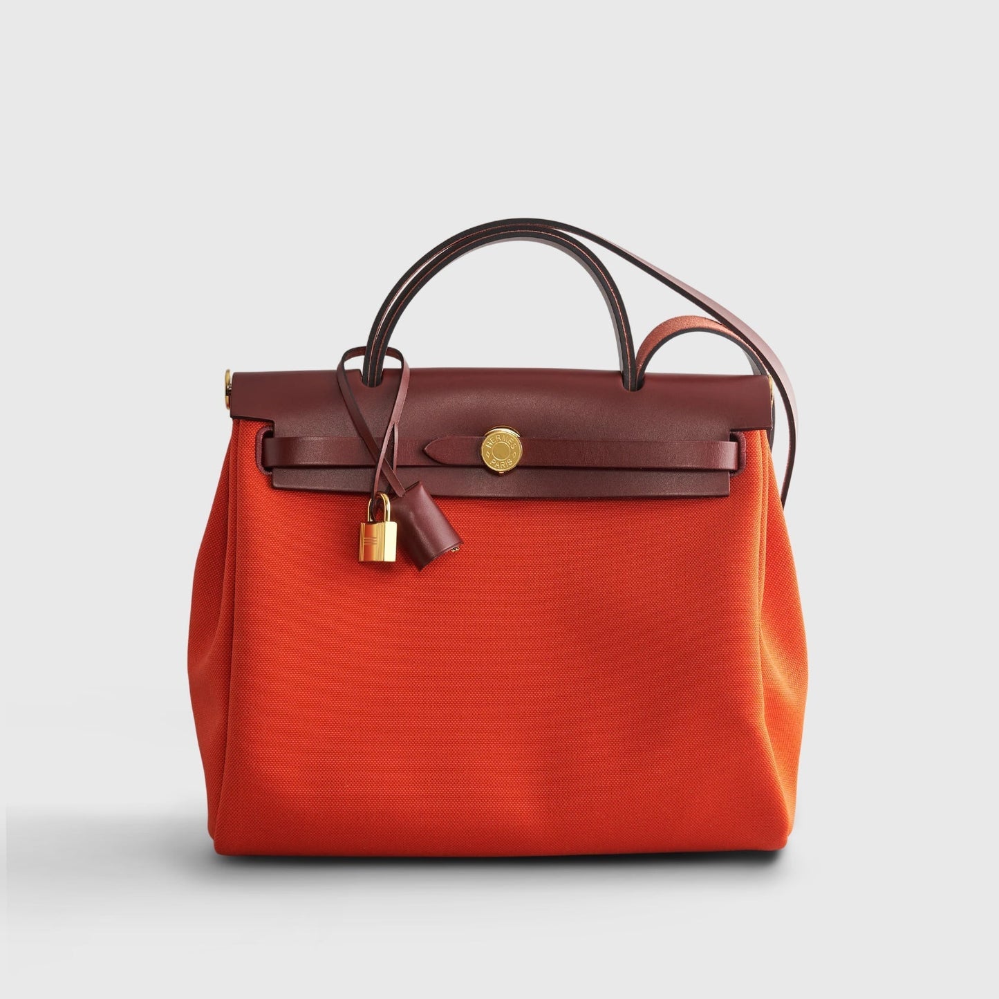 Hermès Herbag Zip 31 Orange Mecano/Rouge H Gold Hardware