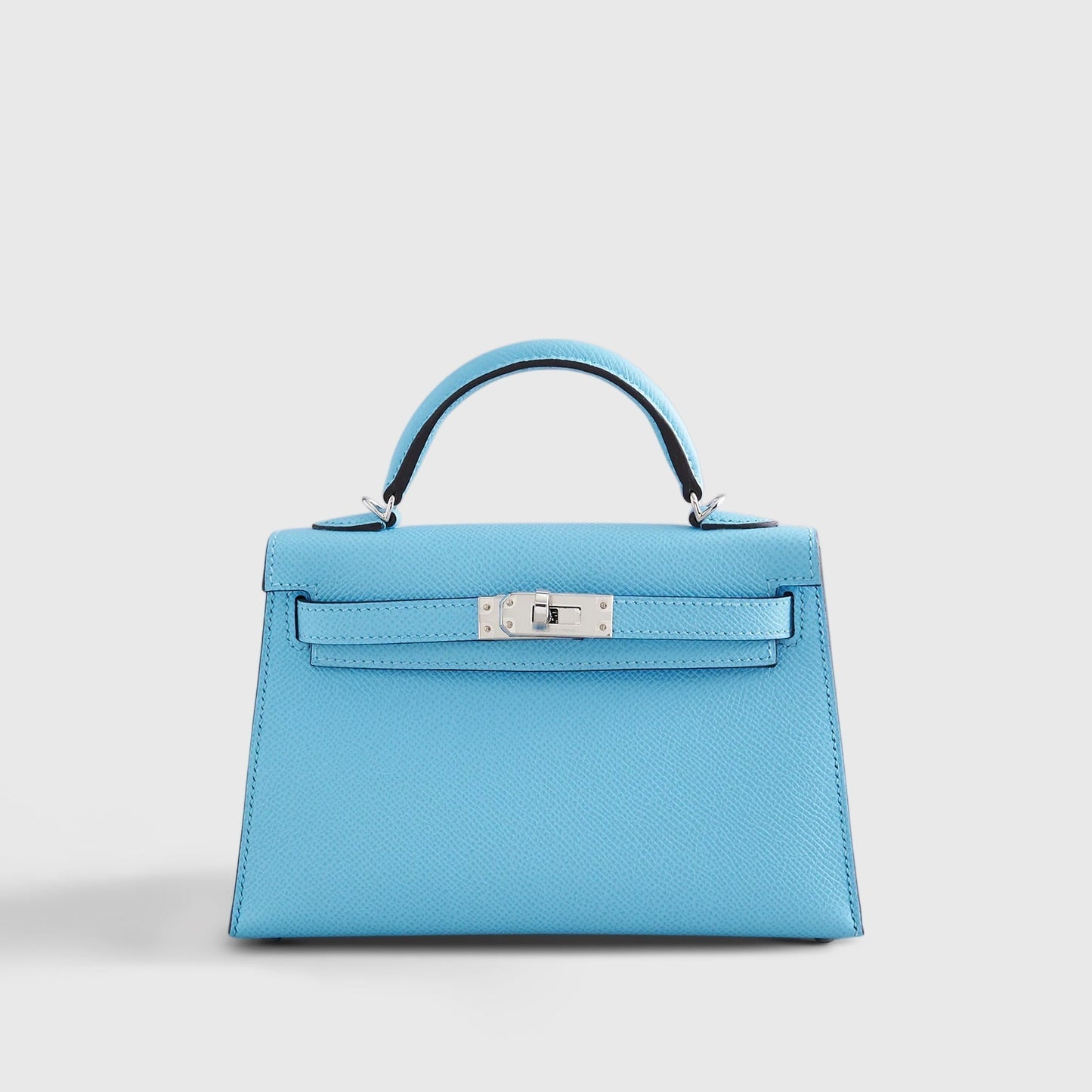 Hermès Kelly Mini Epsom Blue Celeste Sellier Palladium Hardware