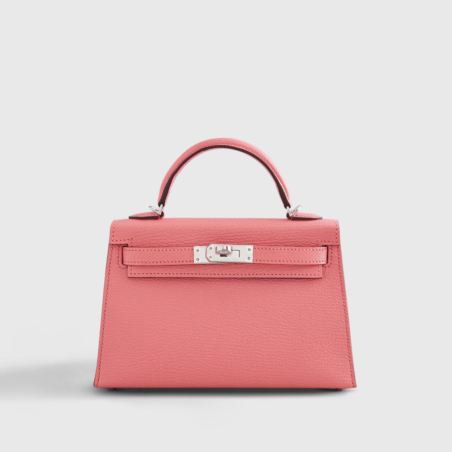Hermès Kelly Verso Mini Chevre Rose d'Ete/Rouge Venetian Palladium Hardware
