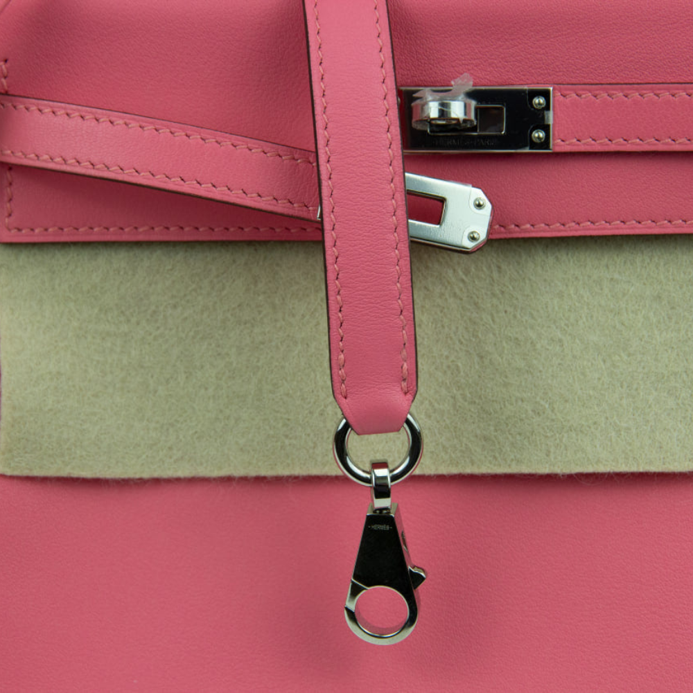 Hermes Kelly 25 Retourne Pink Azalee Swift Leather with Palladium Hardware