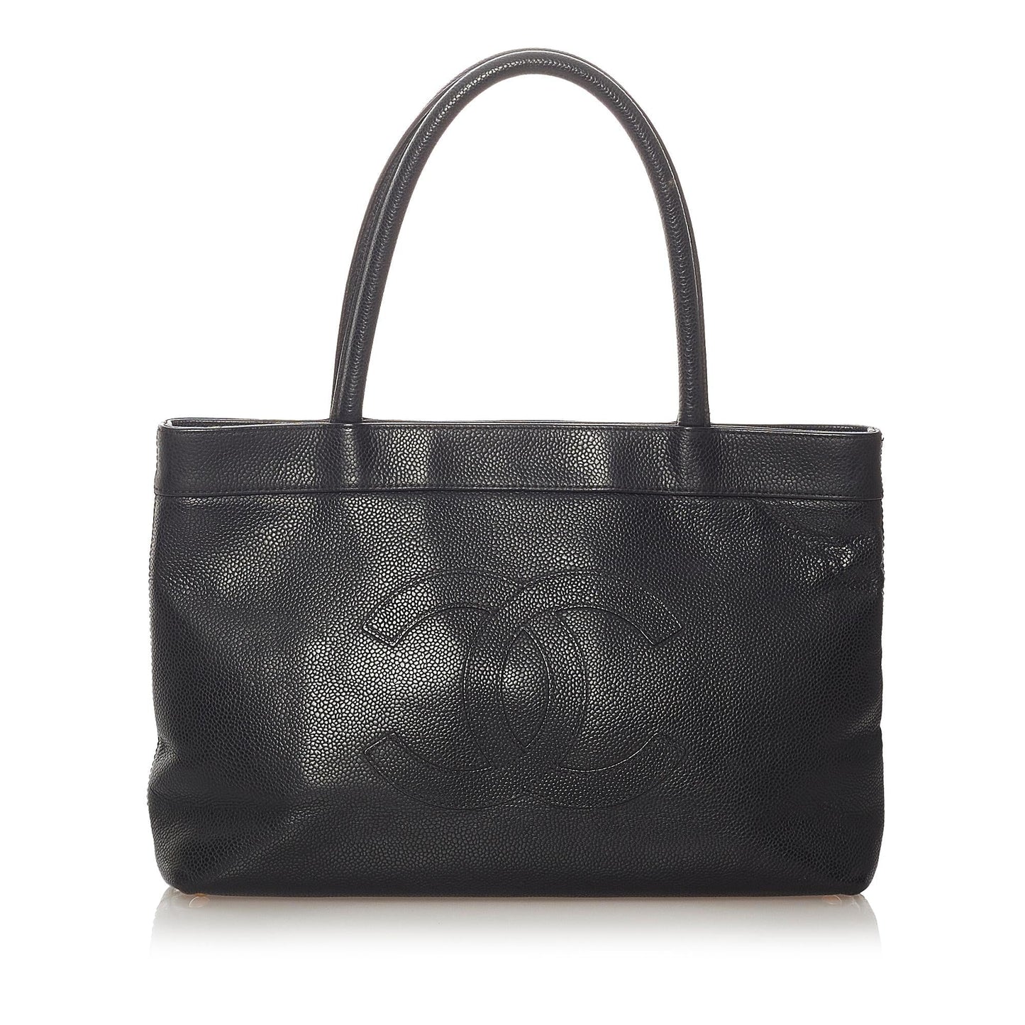 Chanel CC Caviar Leather Tote Bag