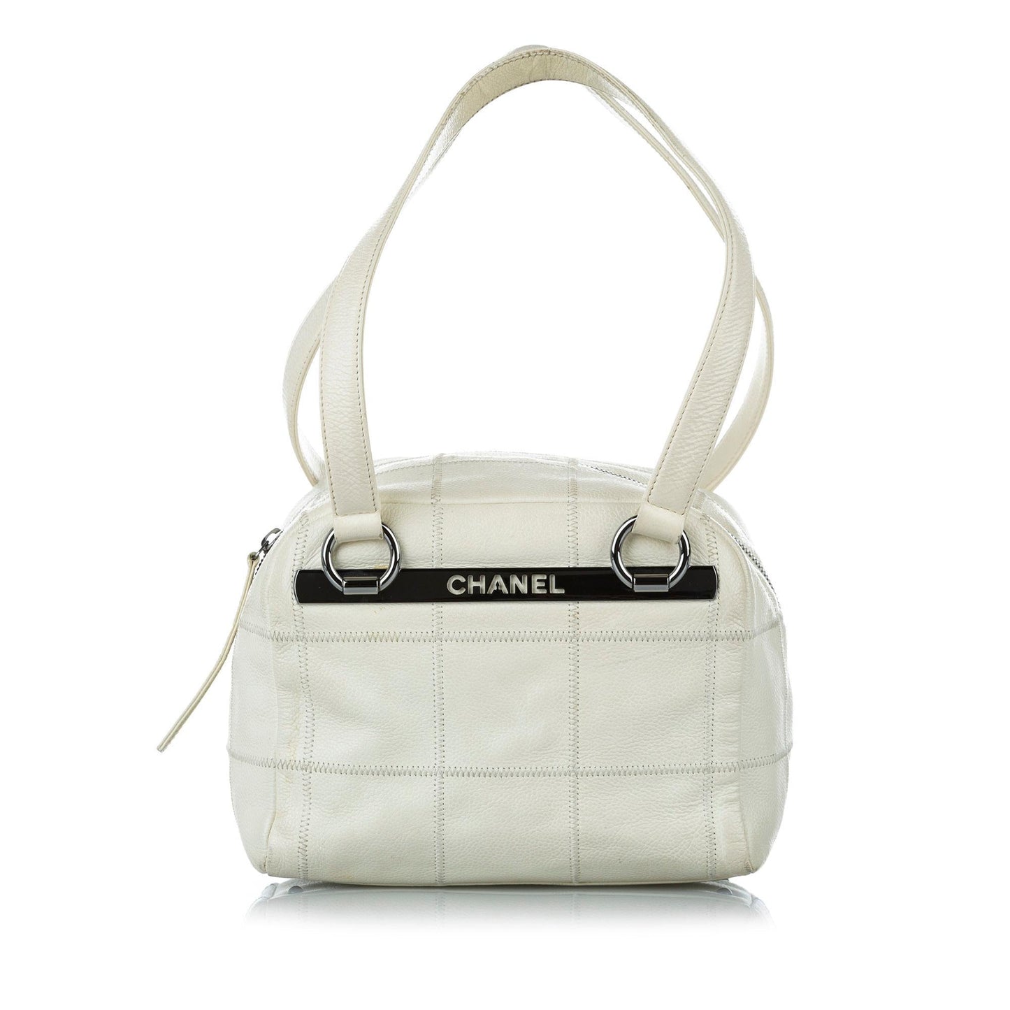 Chanel Choco Bar Caviar Leather Shoulder Bag