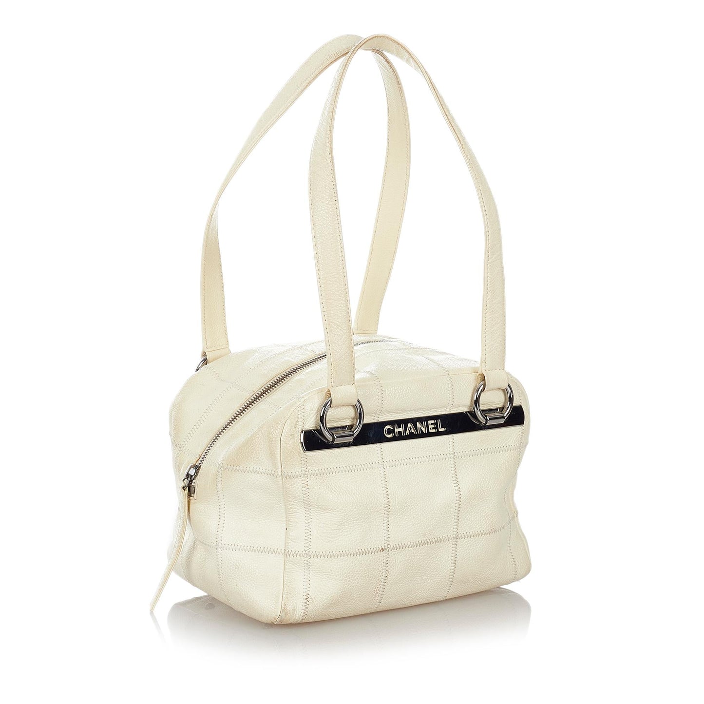 Chanel Choco Bar Caviar Leather Shoulder Bag