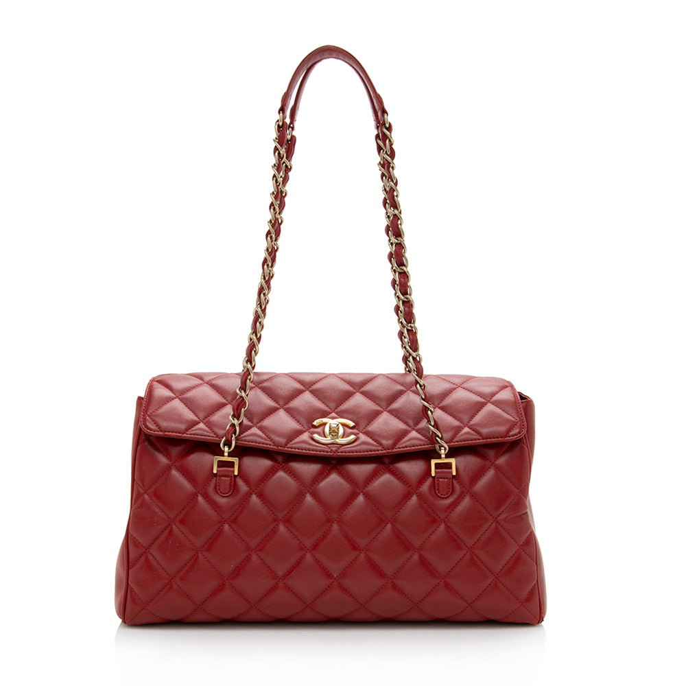 Chanel Lambskin Flap CC Shoulder Bag