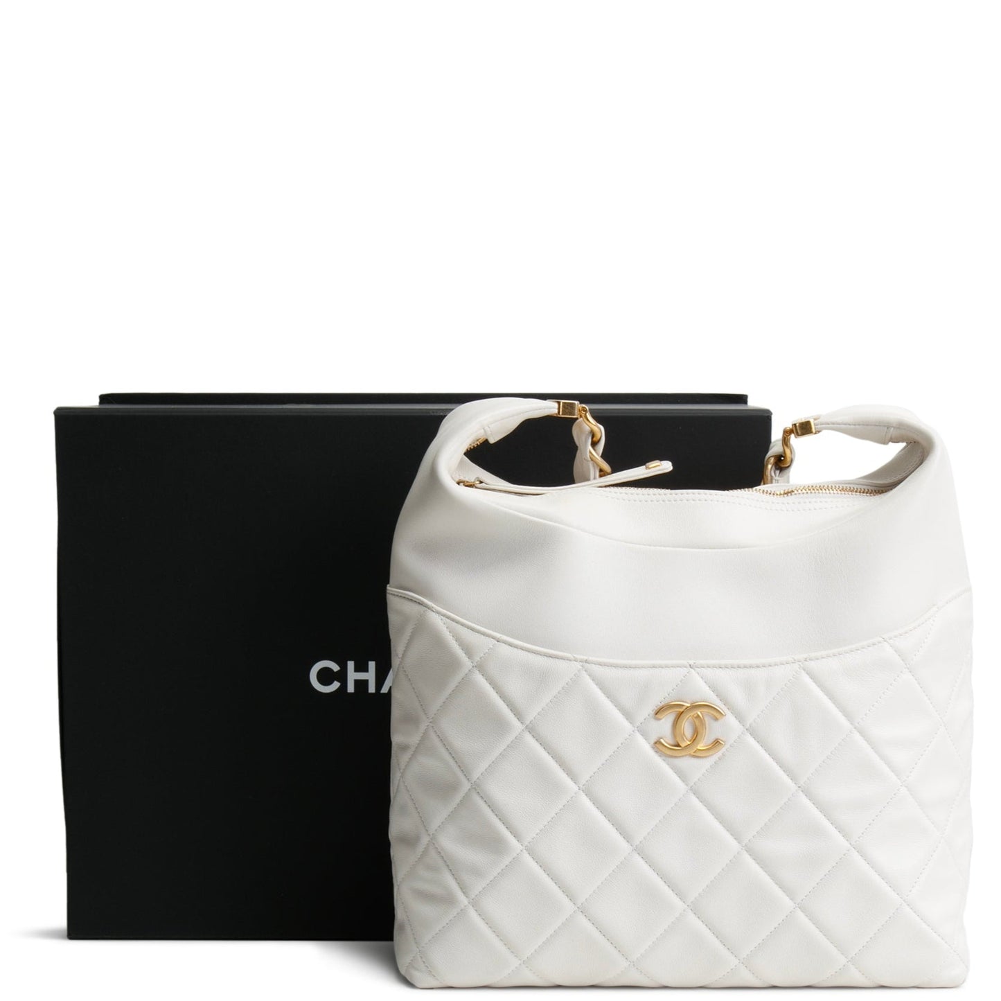 CHANEL 2022 Close To Me Hobo - White