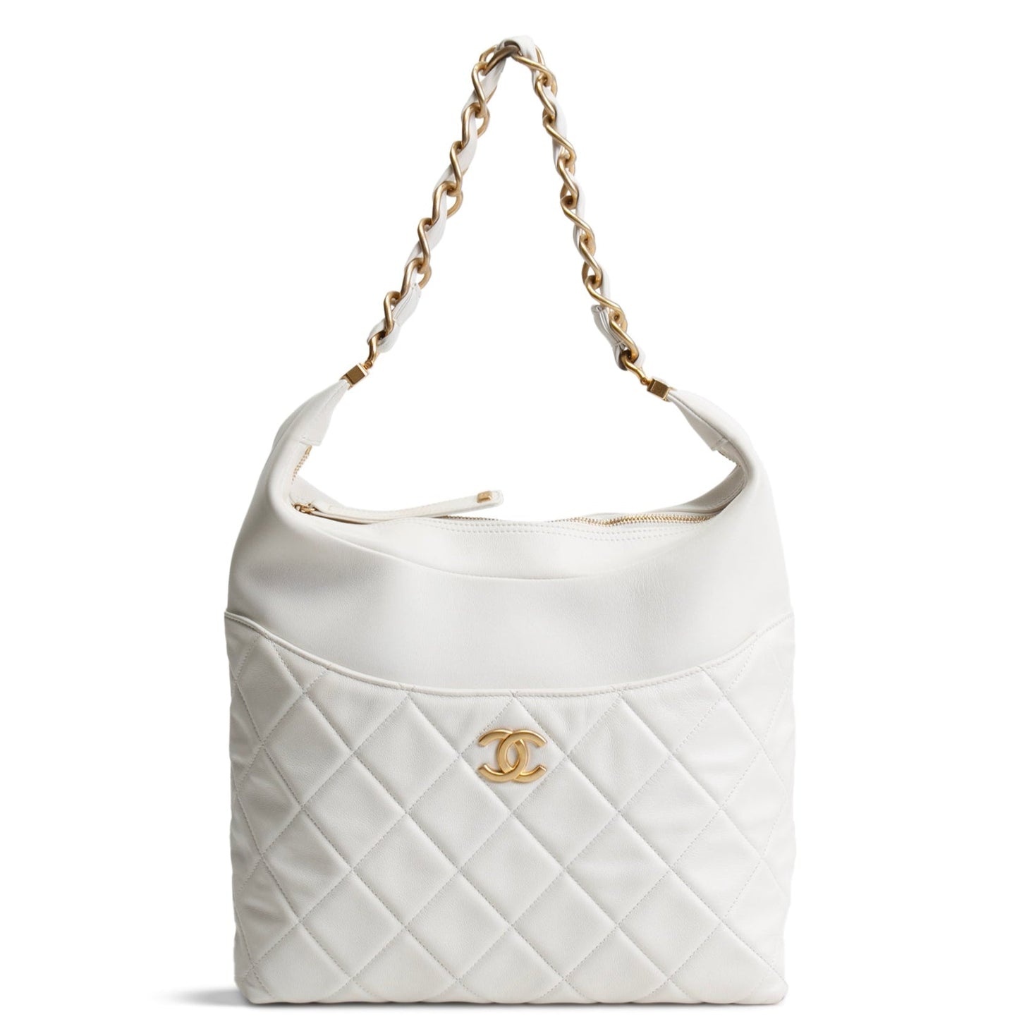 CHANEL 2022 Close To Me Hobo - White