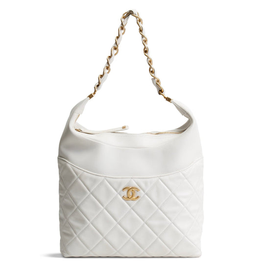 CHANEL 2022 Close To Me Hobo - White