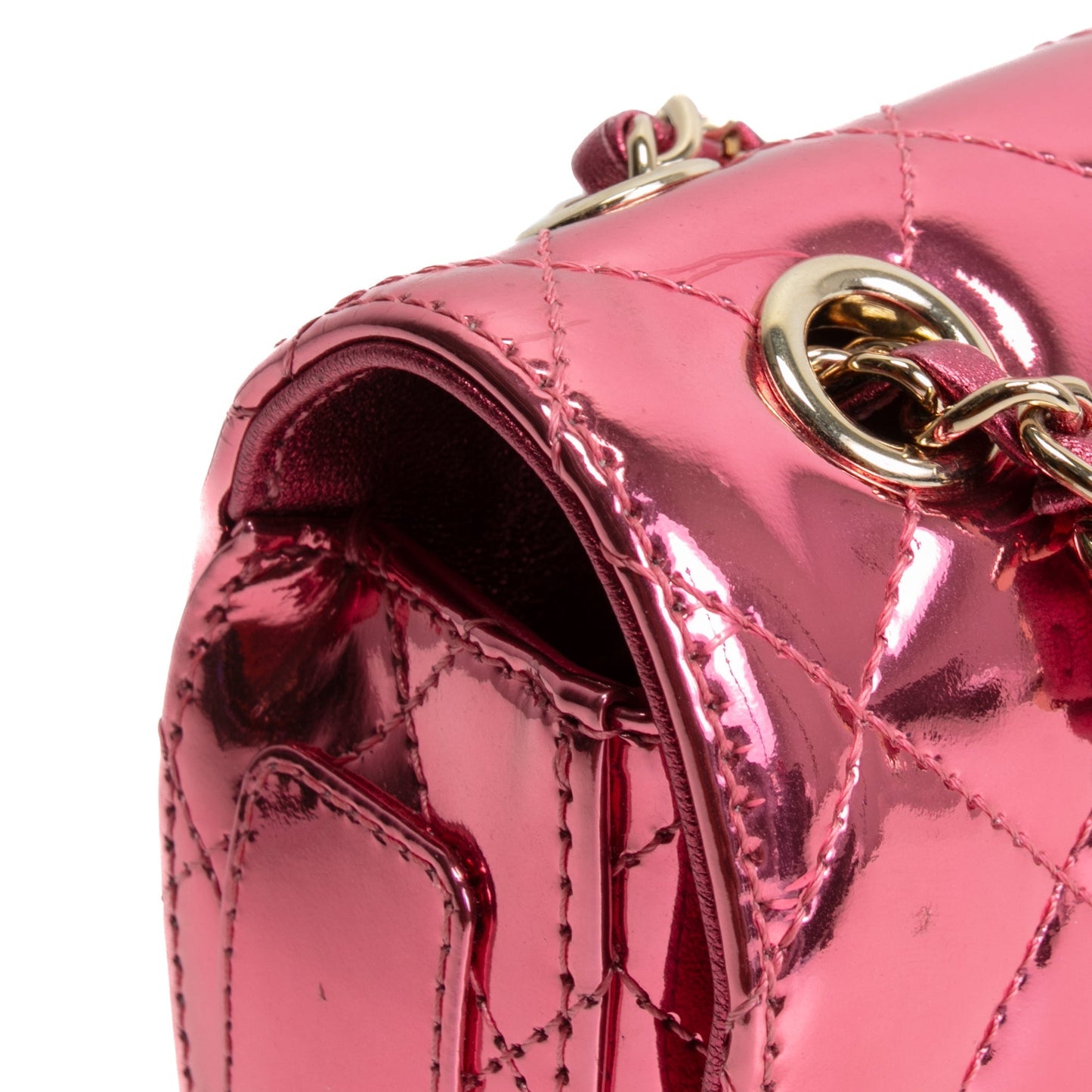 CHANEL Mini Hollywood Blvd Flap w/ Coin Purse - Metallic Pink