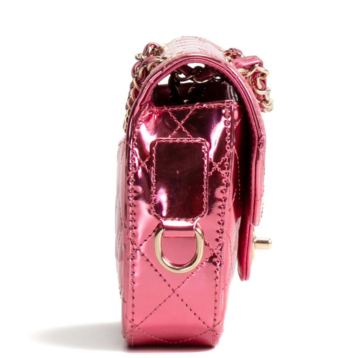 CHANEL Mini Hollywood Blvd Flap w/ Coin Purse - Metallic Pink