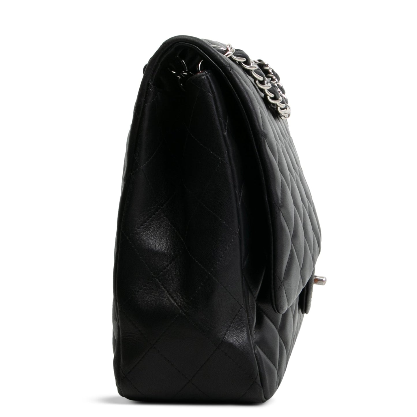 CHANEL Maxi Single Flap Quilted Lambskin- Black - OUTLET FINAL SALE