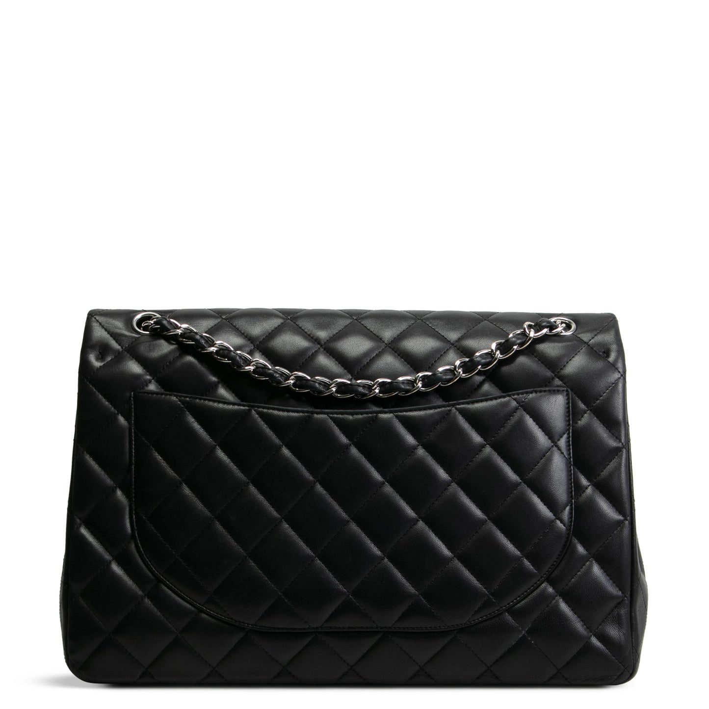 CHANEL Maxi Single Flap Quilted Lambskin- Black - OUTLET FINAL SALE