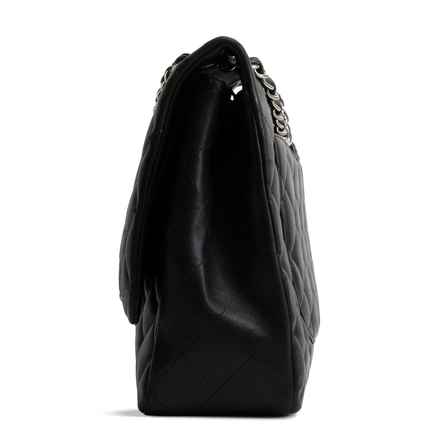 CHANEL Maxi Single Flap Quilted Lambskin- Black - OUTLET FINAL SALE