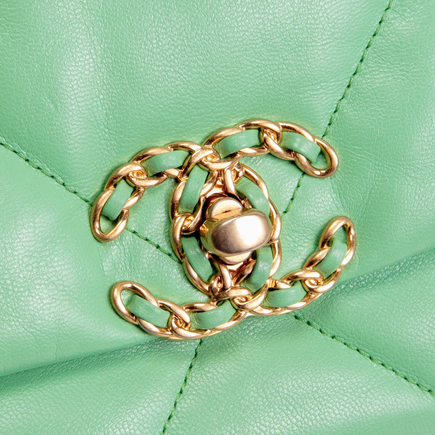 CHANEL 19 Quilted Flap Medium- Light Green