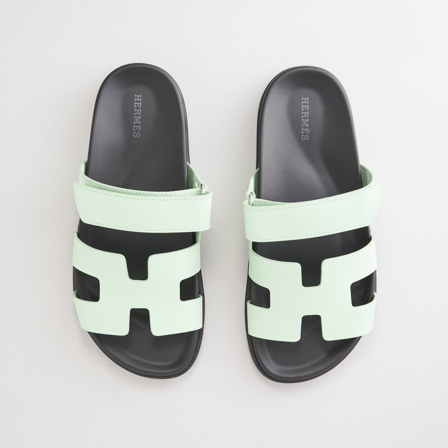 Hermès Chypre Sandals Epsom Vert Jade