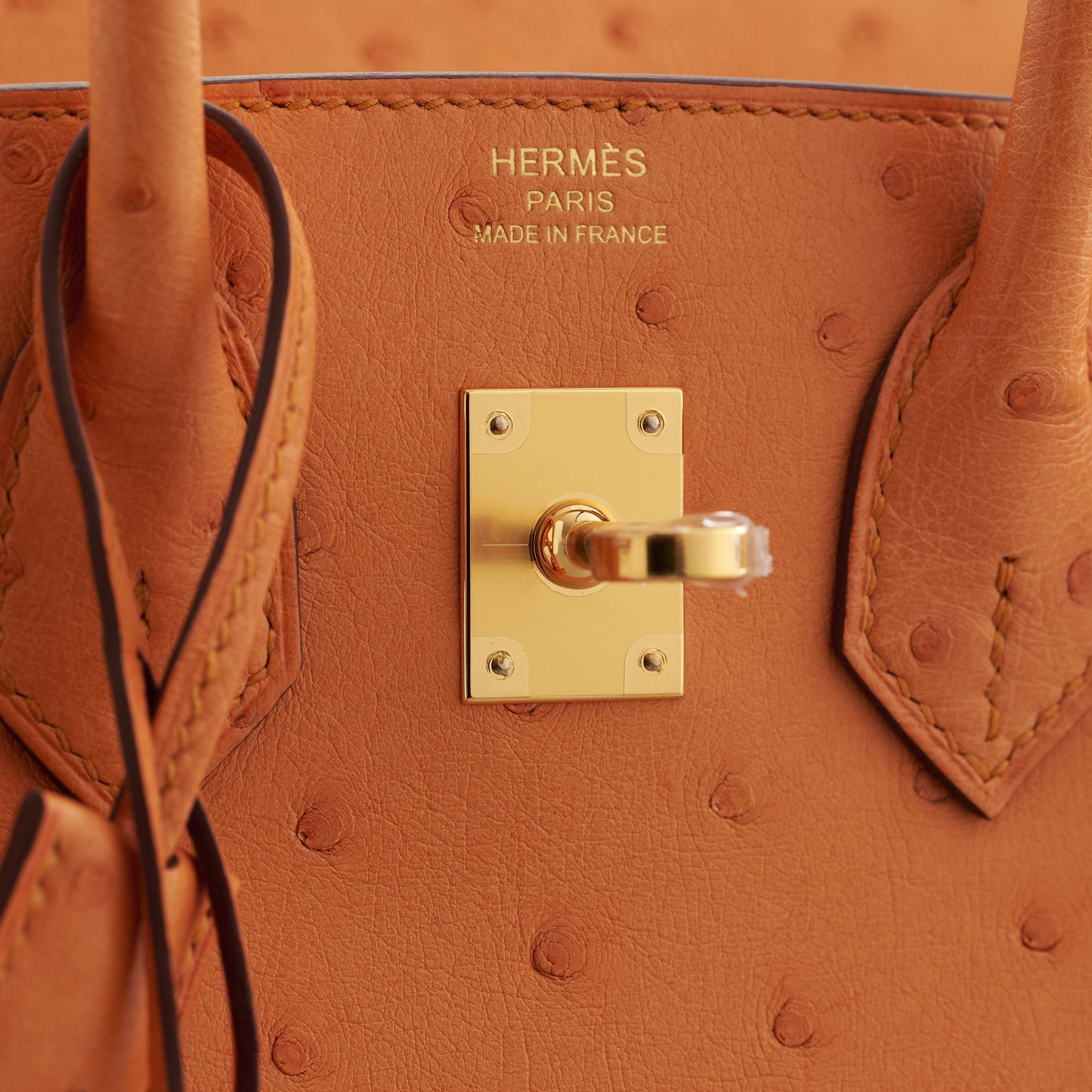 Hermès Birkin 25 Ostrich Apricot Gold Hardware