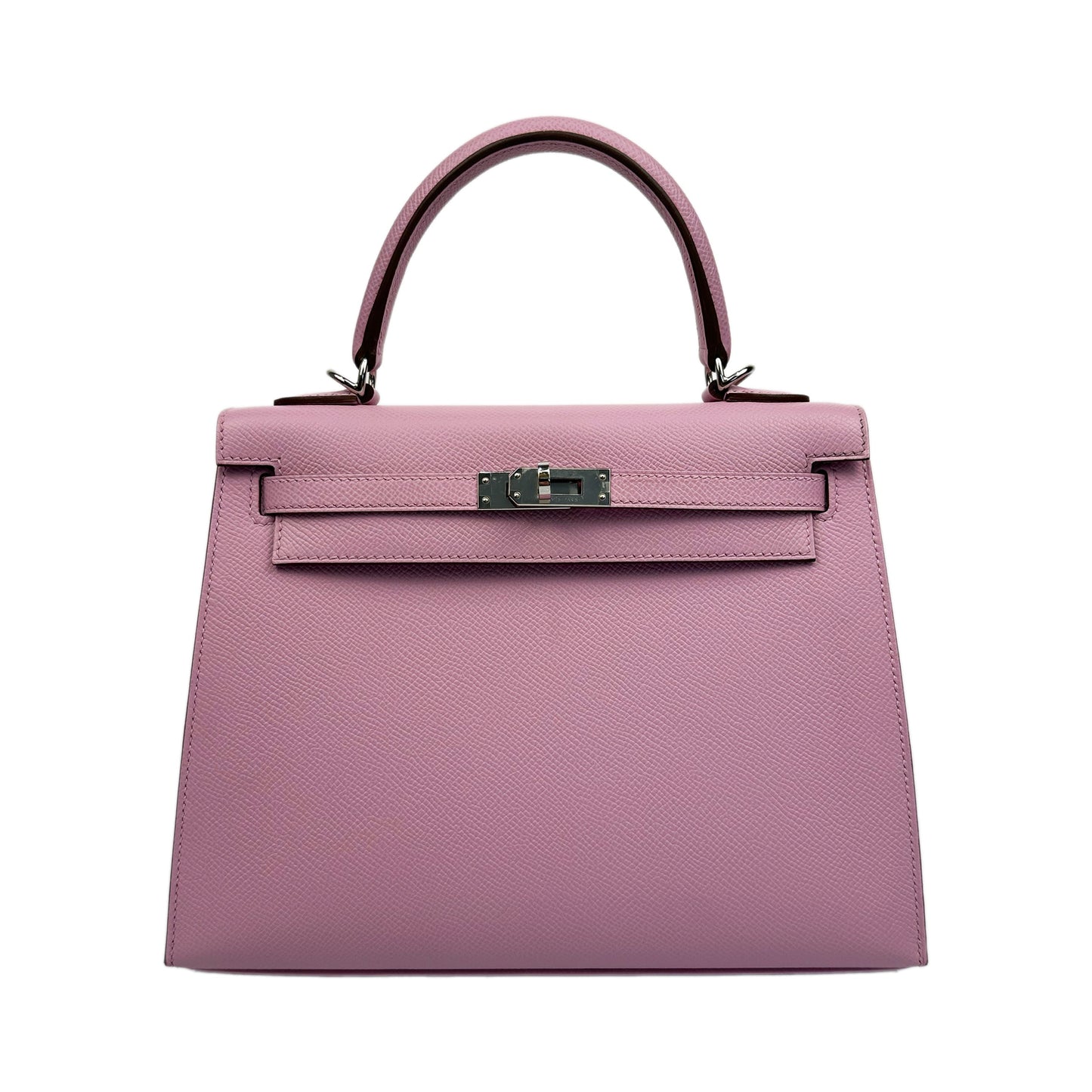 Hermes Kelly II Sellier 25 Epsom Calfskin Mauve Sylvester Palladium Hardware