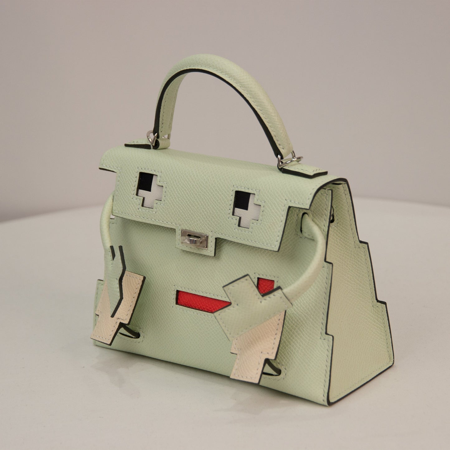 Hermes 'Quelle Idolle' Picto Kelly Doll Vert Fizz Epsom Palladium Hardware