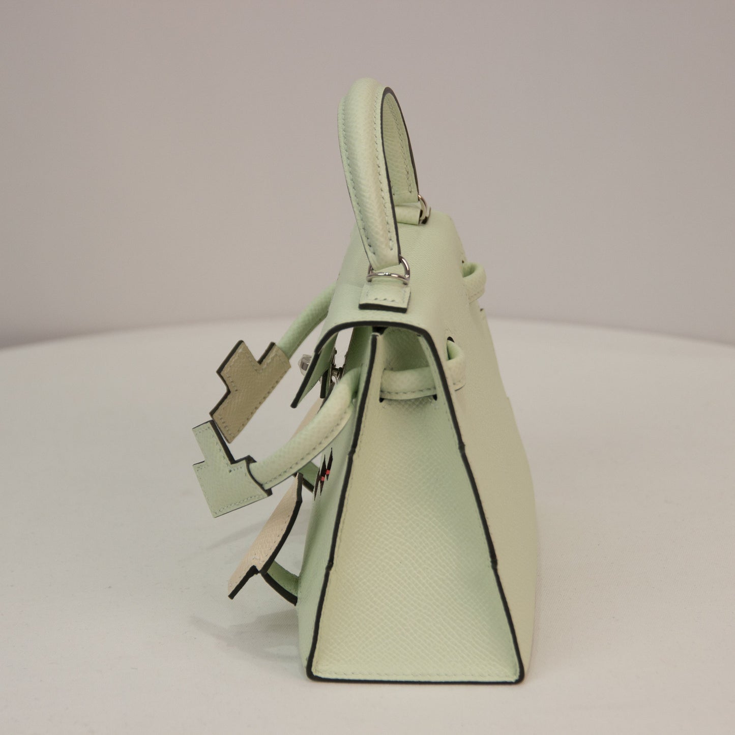 Hermes 'Quelle Idolle' Picto Kelly Doll Vert Fizz Epsom Palladium Hardware