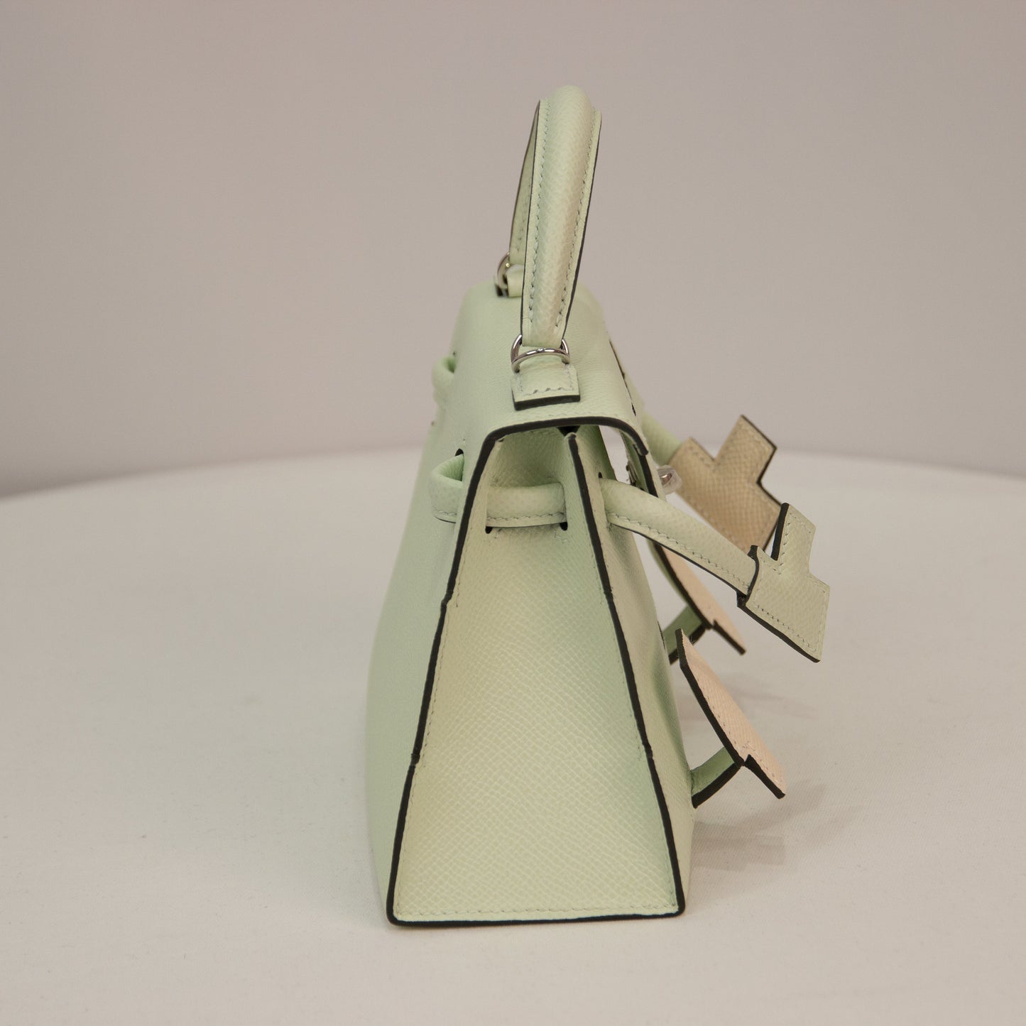 Hermes 'Quelle Idolle' Picto Kelly Doll Vert Fizz Epsom Palladium Hardware