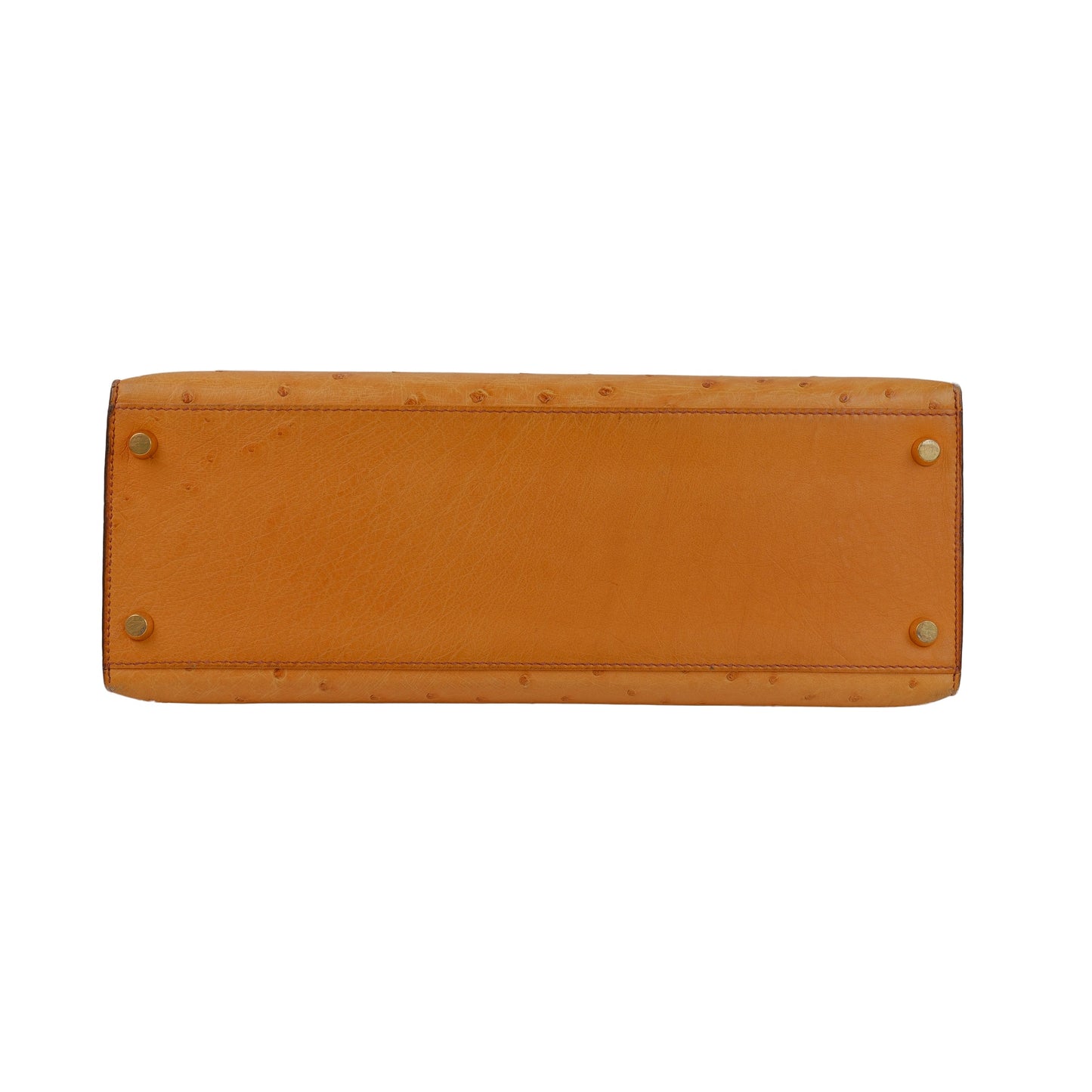 Hermes Kelly 32 Ostrich Kelly Sellier with Gold Hardware