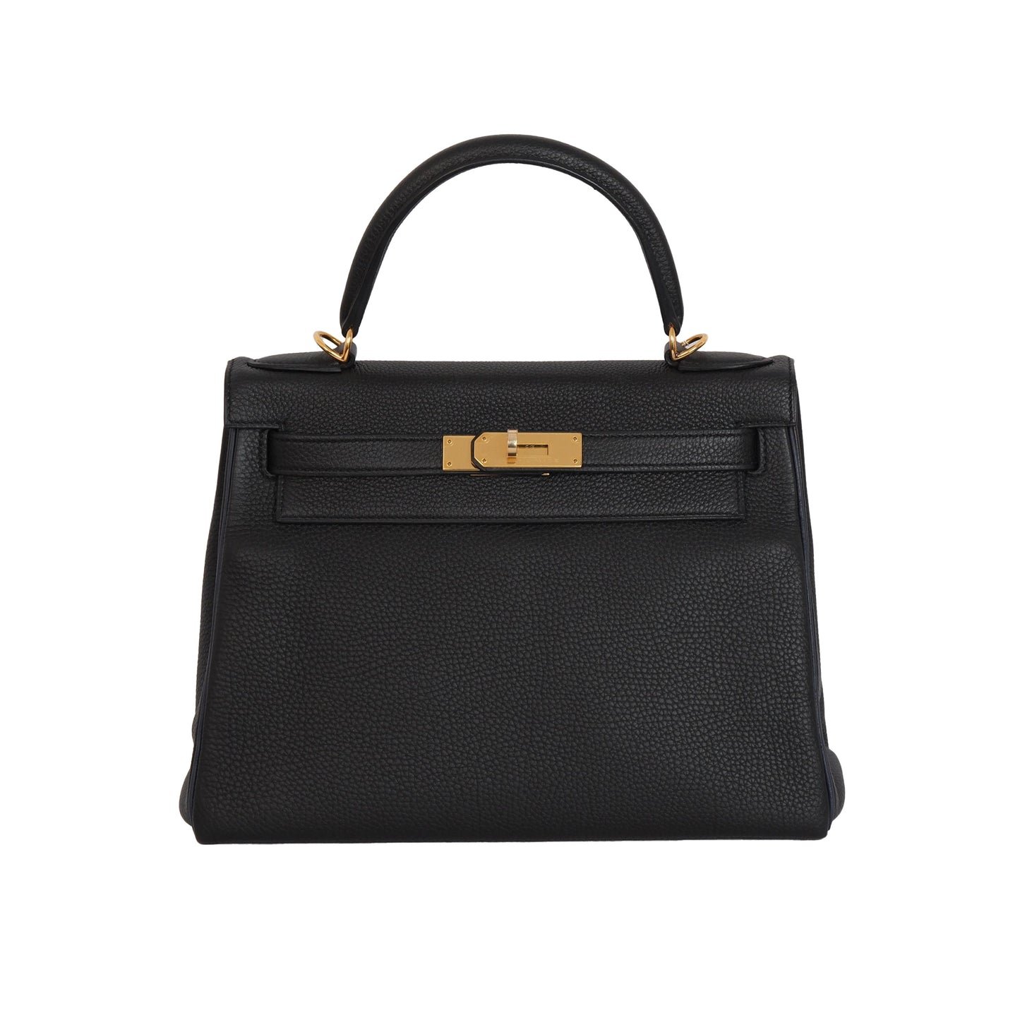 Hermes Kelly 28 Retourne Black Togo with Gold Hardware Special Order (HSS)