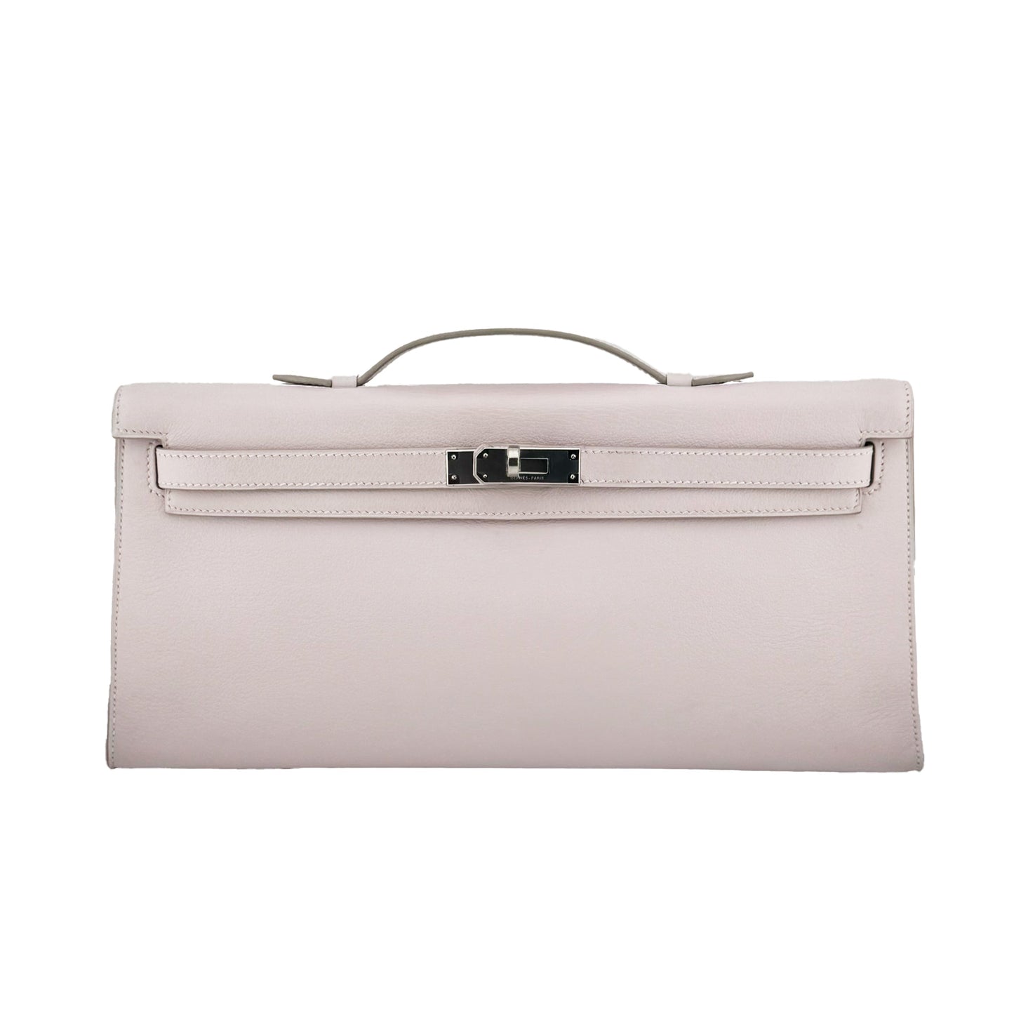 Hermes Kelly Longue Clutch Rose Dragee Evergrain with Palladium Hardware