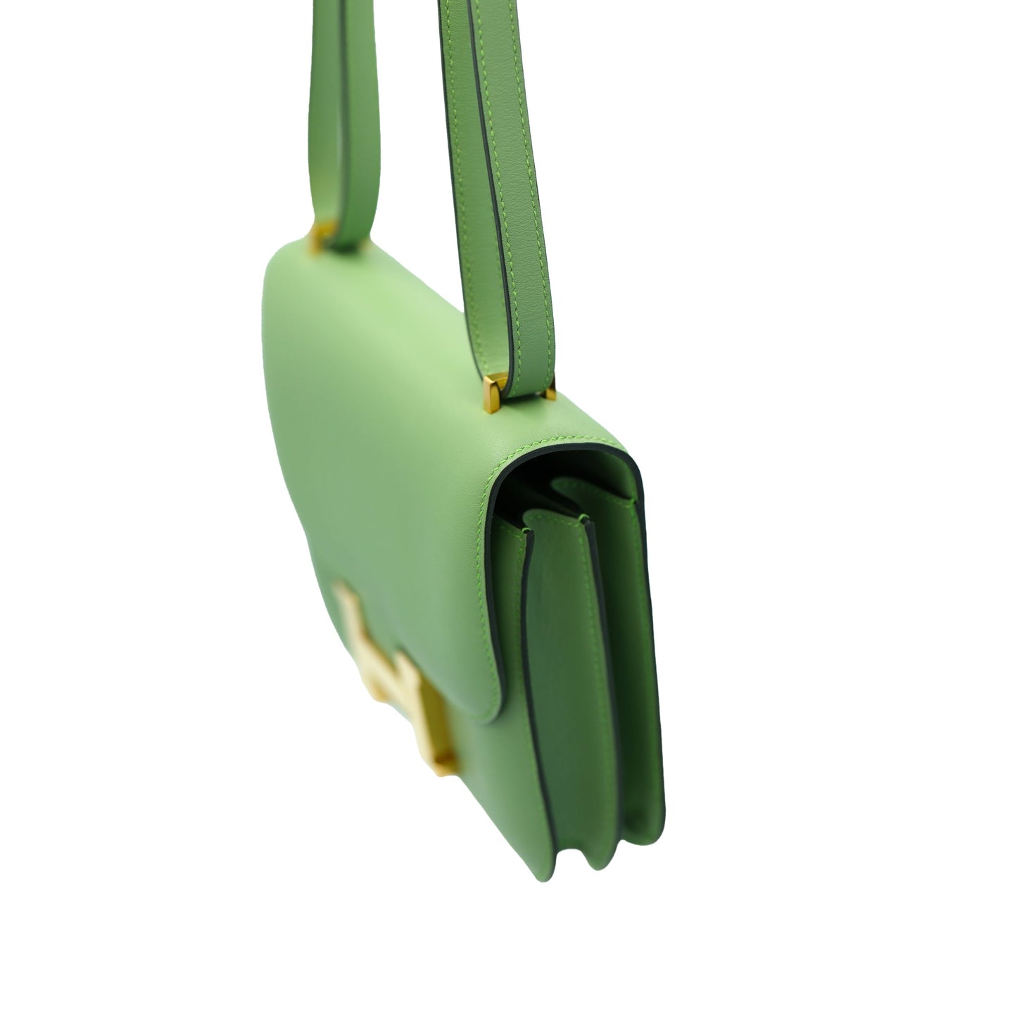 Hermes Constance 18 Mini III Mirror Vert Criquet Swift with Gold Hardware