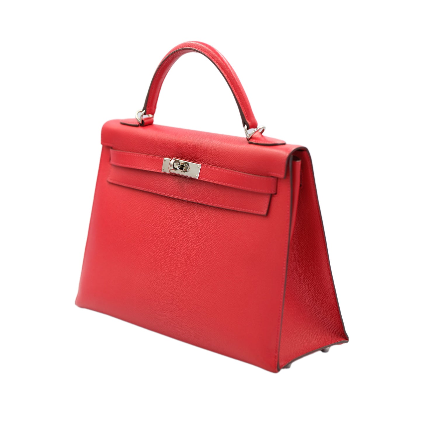 Hermes Kelly 32 Sellier Rouge Epsom with Palladium Hardware