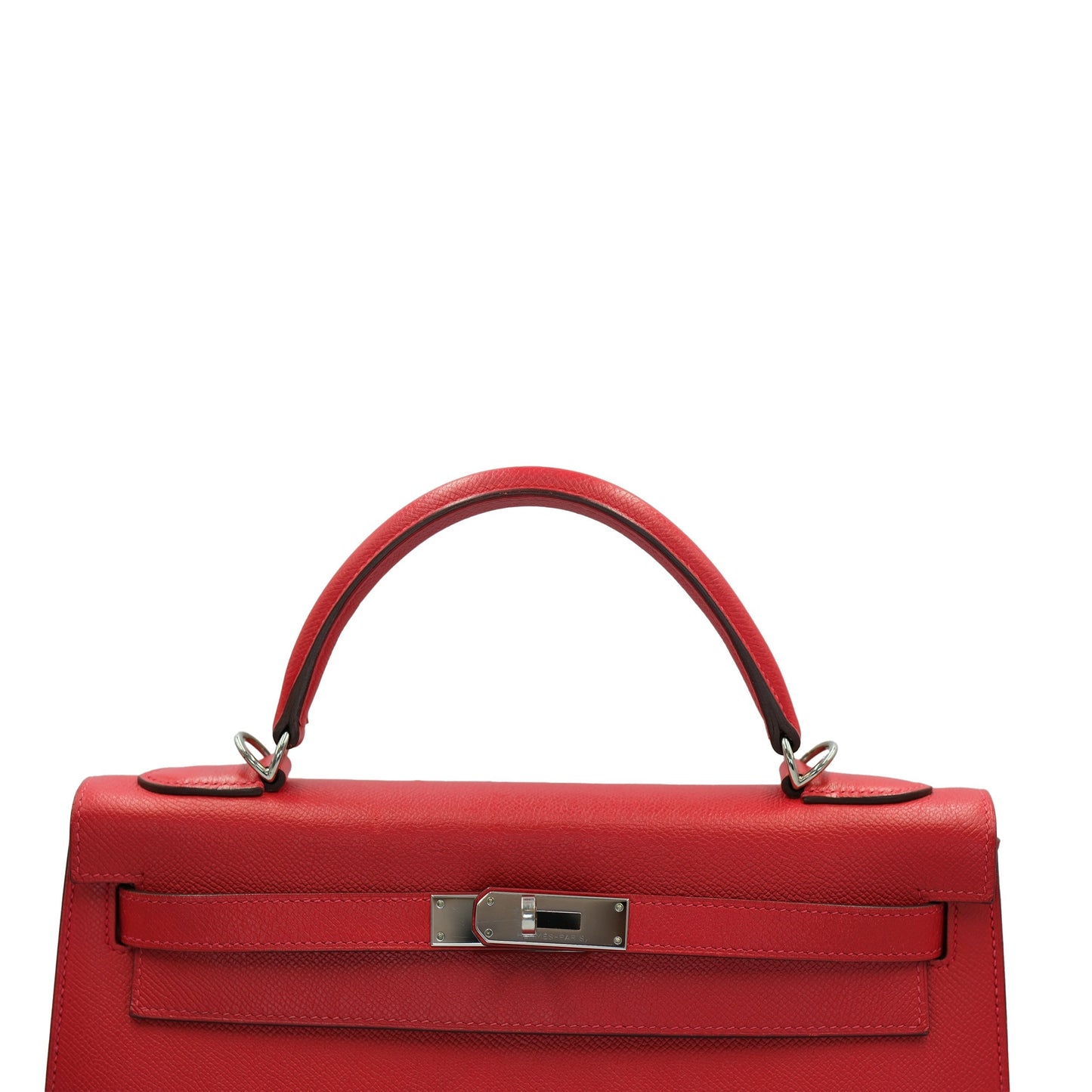 Hermes Kelly 32 Sellier Rouge Epsom with Palladium Hardware