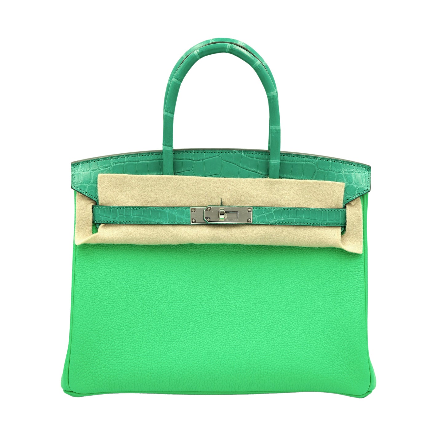 Hermes Birkin 30 Touch Vert Jade Nilo Crocodile and Vert Comics Togo with Palladium Hardware