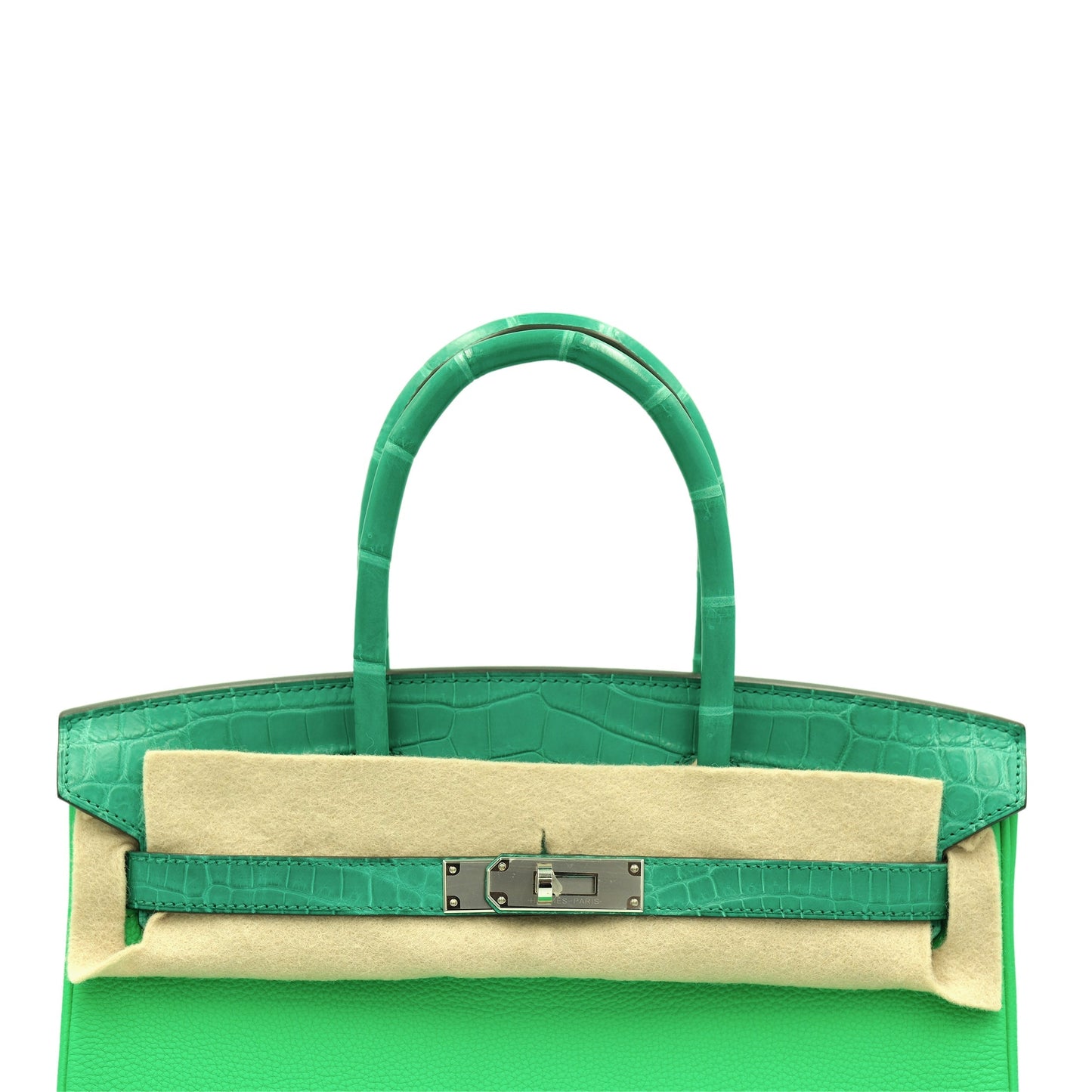 Hermes Birkin 30 Touch Vert Jade Nilo Crocodile and Vert Comics Togo with Palladium Hardware