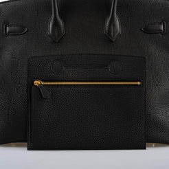 Hermes Birkin Pochette Backpocket Black Swift With Palladium Hardware - 2021, Z