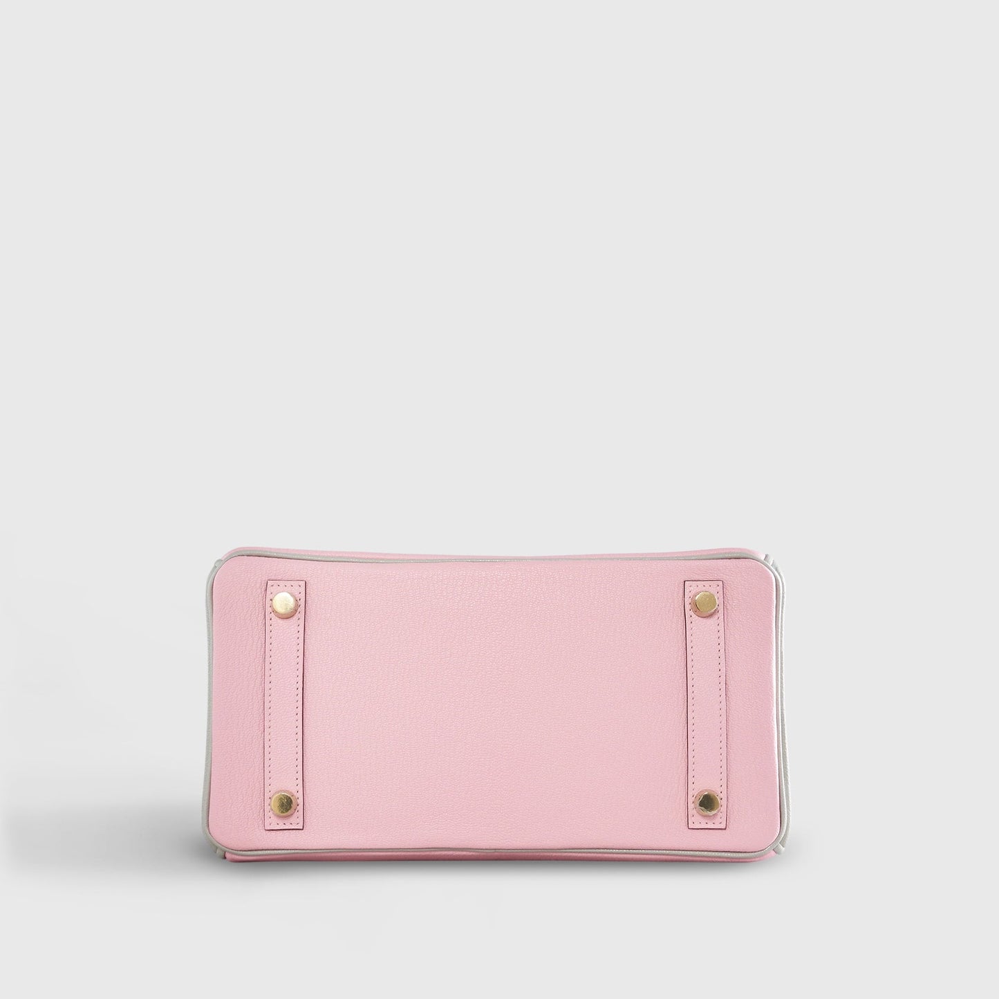 Hermès Birkin 25 Chevre Rose Sakura / Gris Perle Brushed Gold Hardware HSS