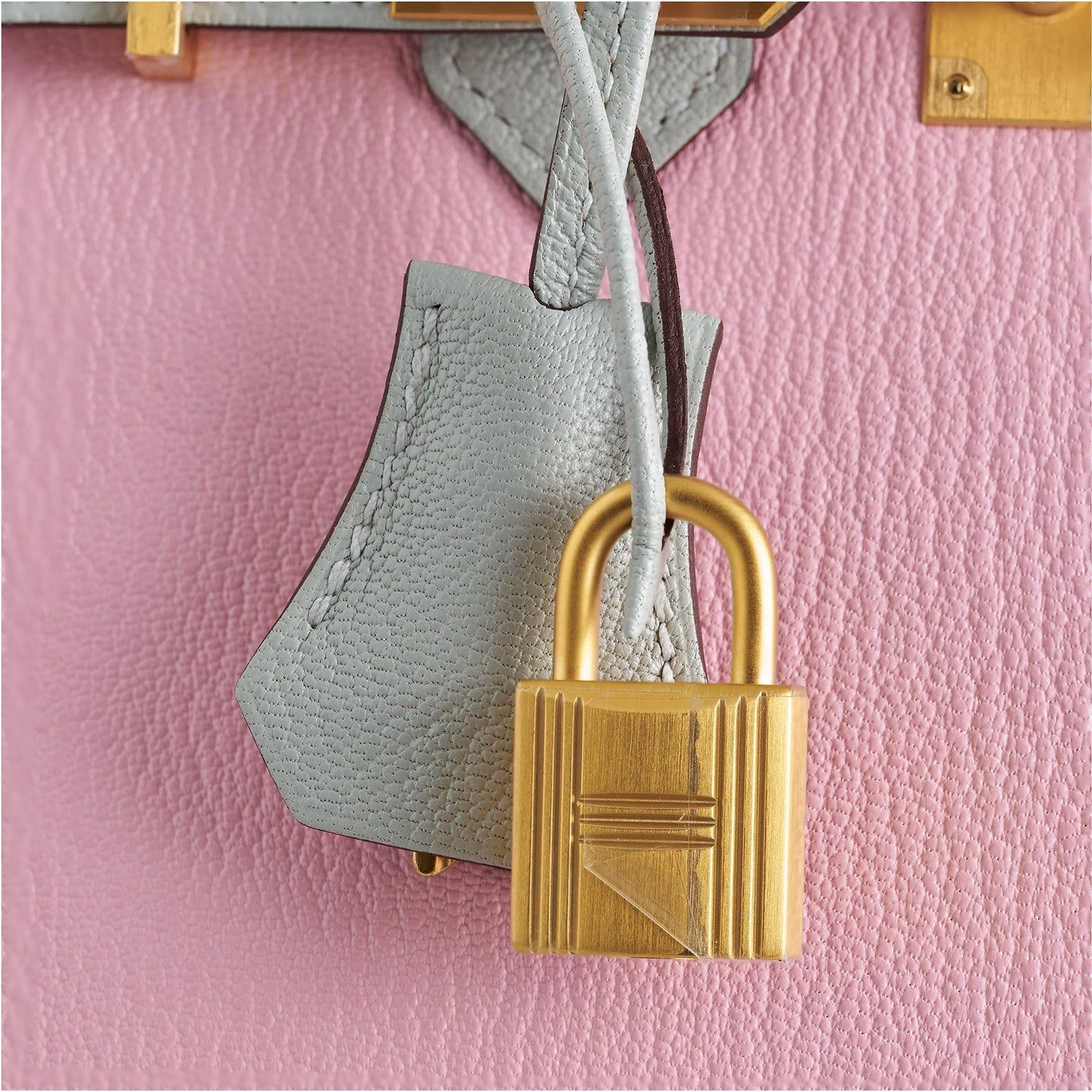 Hermès Birkin 25 Chevre Rose Sakura / Gris Perle Brushed Gold Hardware HSS