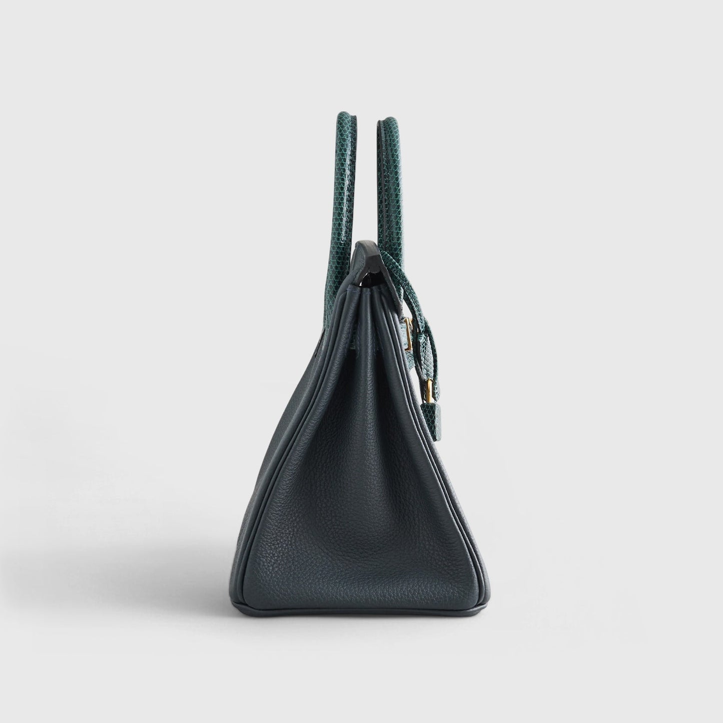 Hermès Birkin Touch 25 Lizard, Togo Vert Cypress/Vert Rousseau Gold Hardware