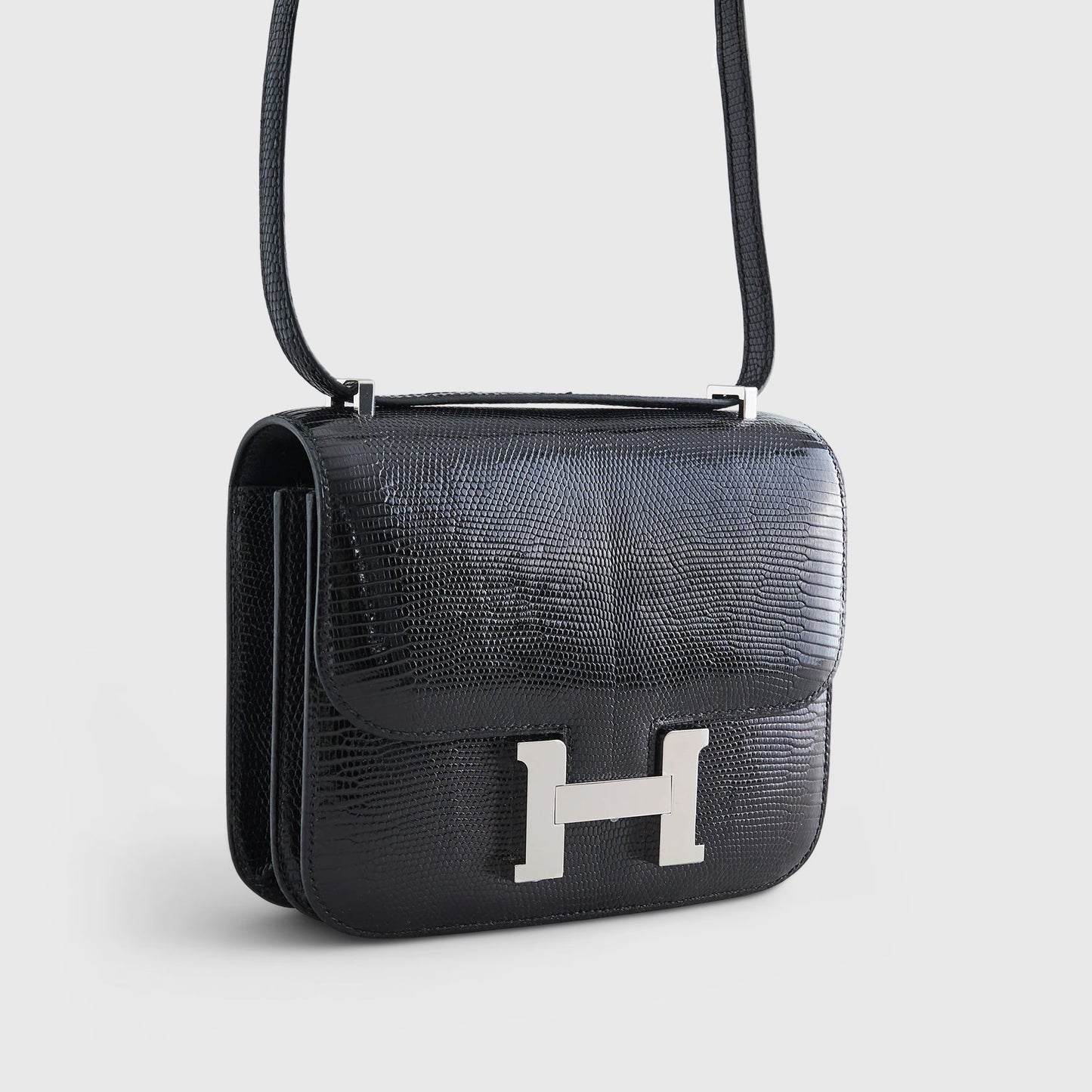 Hermès Constance 18 Lizard Black Shiny Palladium Hardware